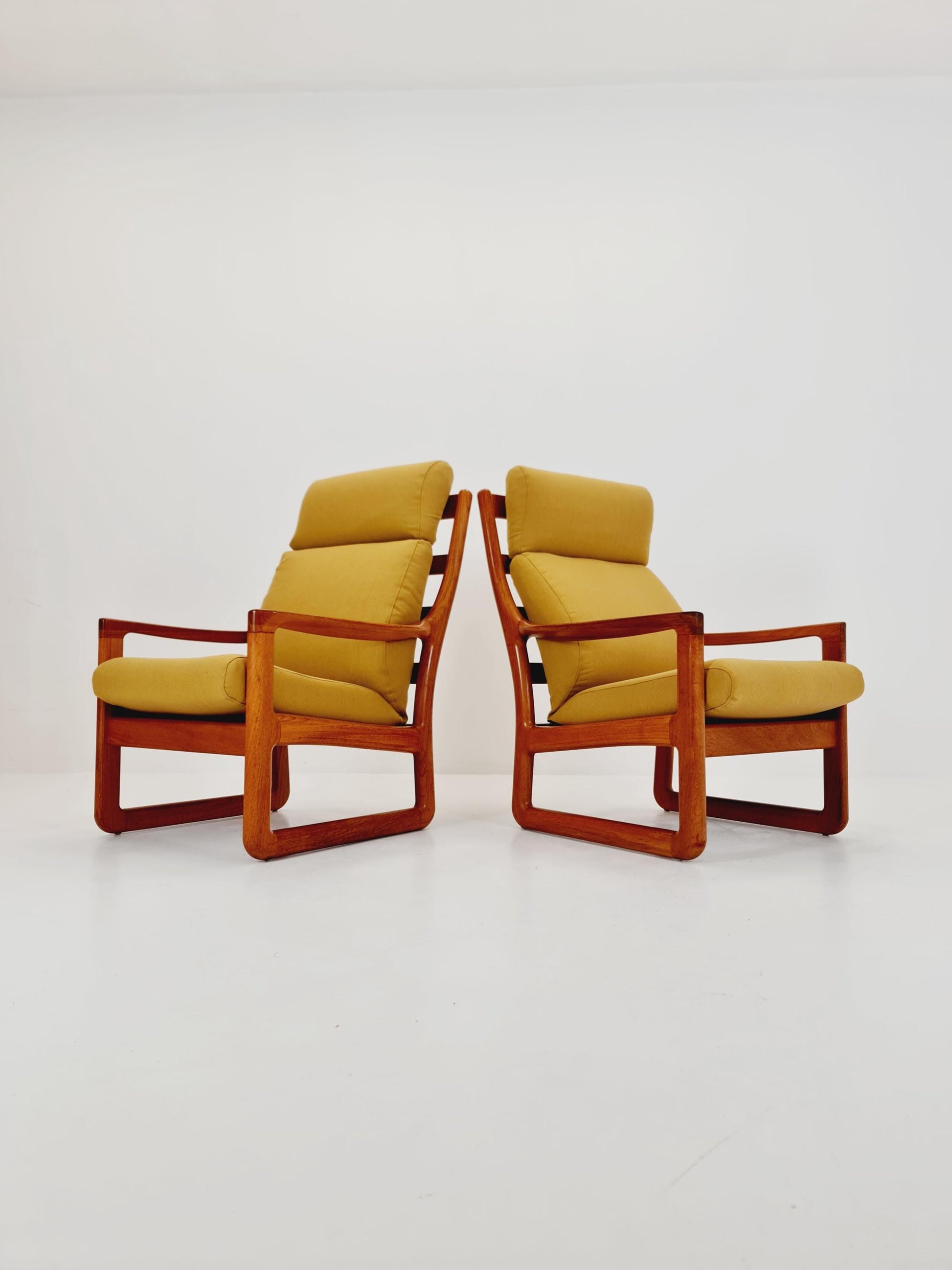 Mid century teak easy lounge chairs by Johannes Andersen for Silkeborg , 1960s