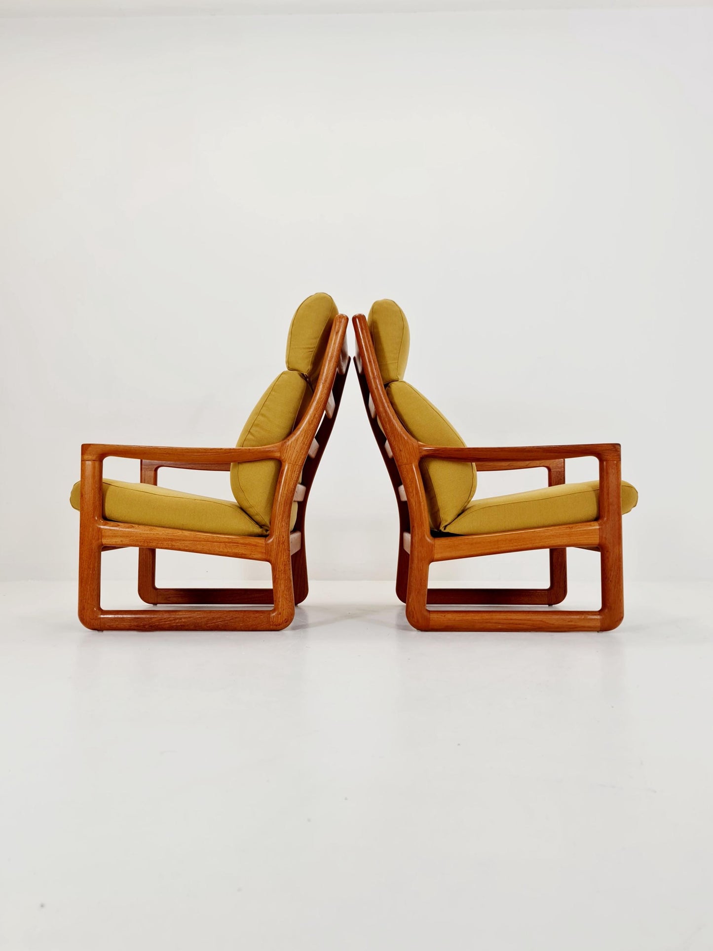 Mid century teak easy lounge chairs by Johannes Andersen for Silkeborg , 1960s