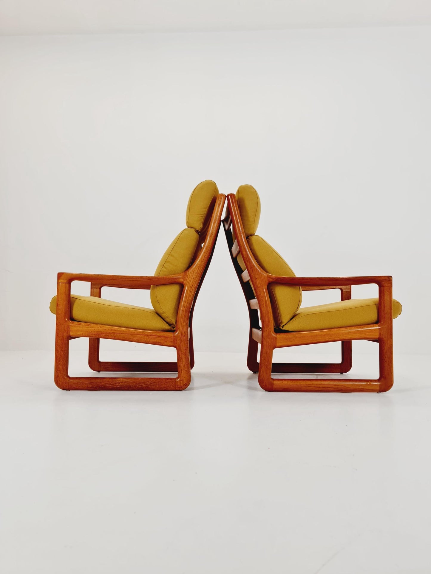 Mid century teak easy lounge chairs by Johannes Andersen for Silkeborg , 1960s
