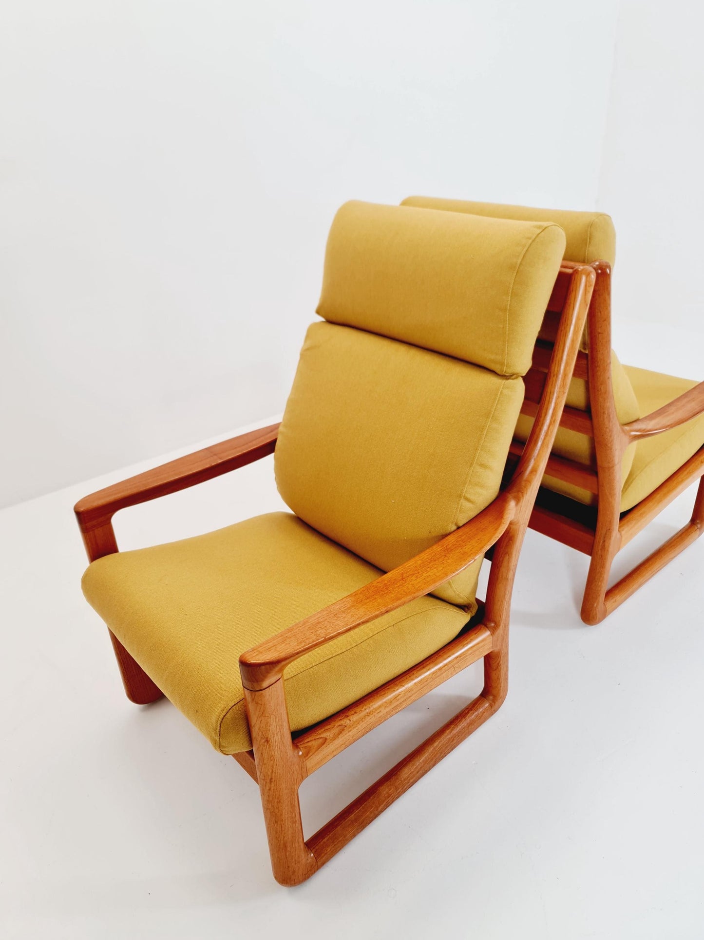 Mid century teak easy lounge chairs by Johannes Andersen for Silkeborg , 1960s