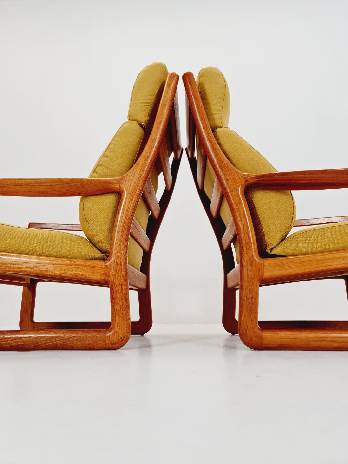 Mid century teak easy lounge chairs by Johannes Andersen for Silkeborg , 1960s