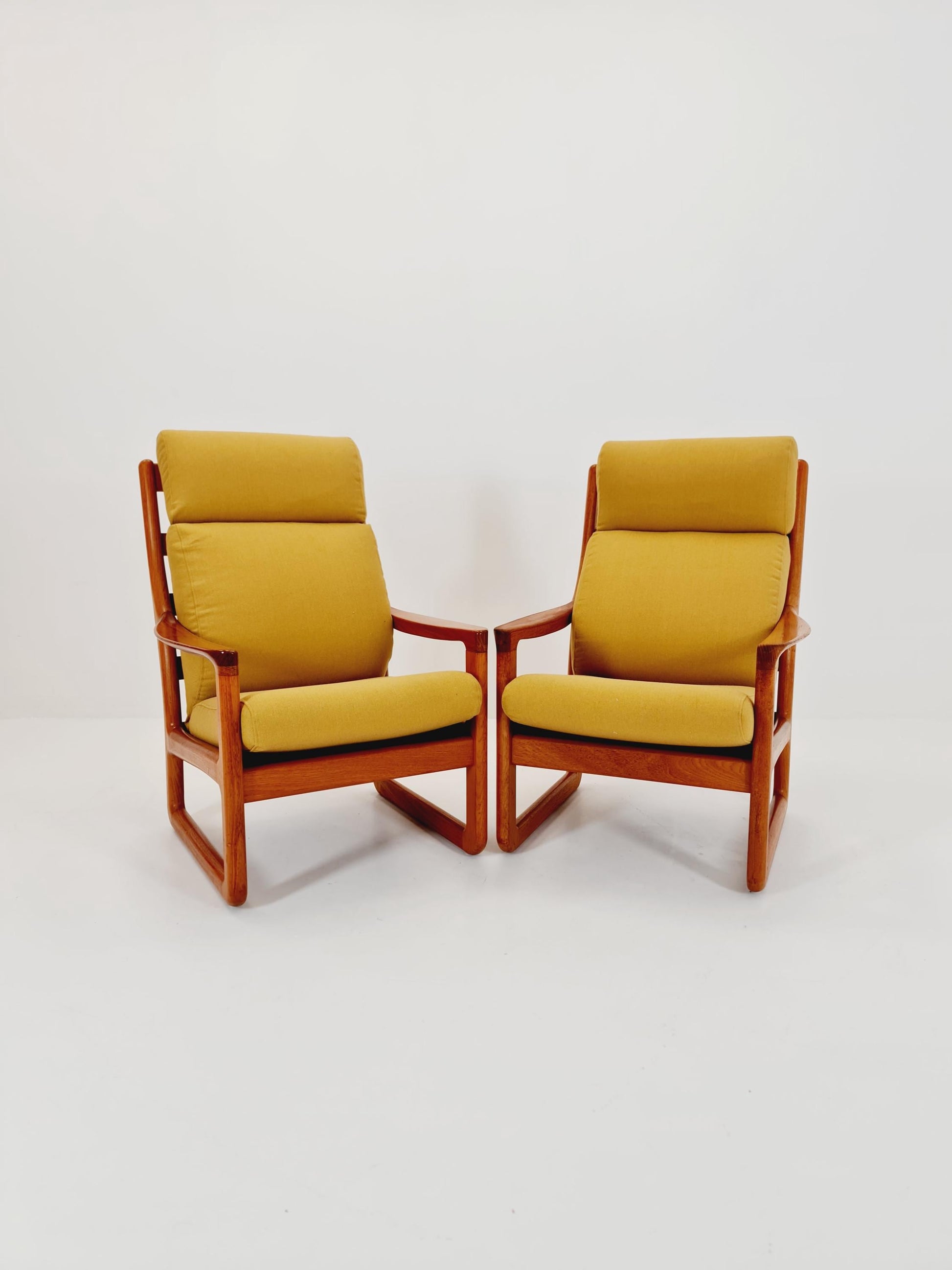 Mid century teak easy lounge chairs by Johannes Andersen for Silkeborg , 1960s