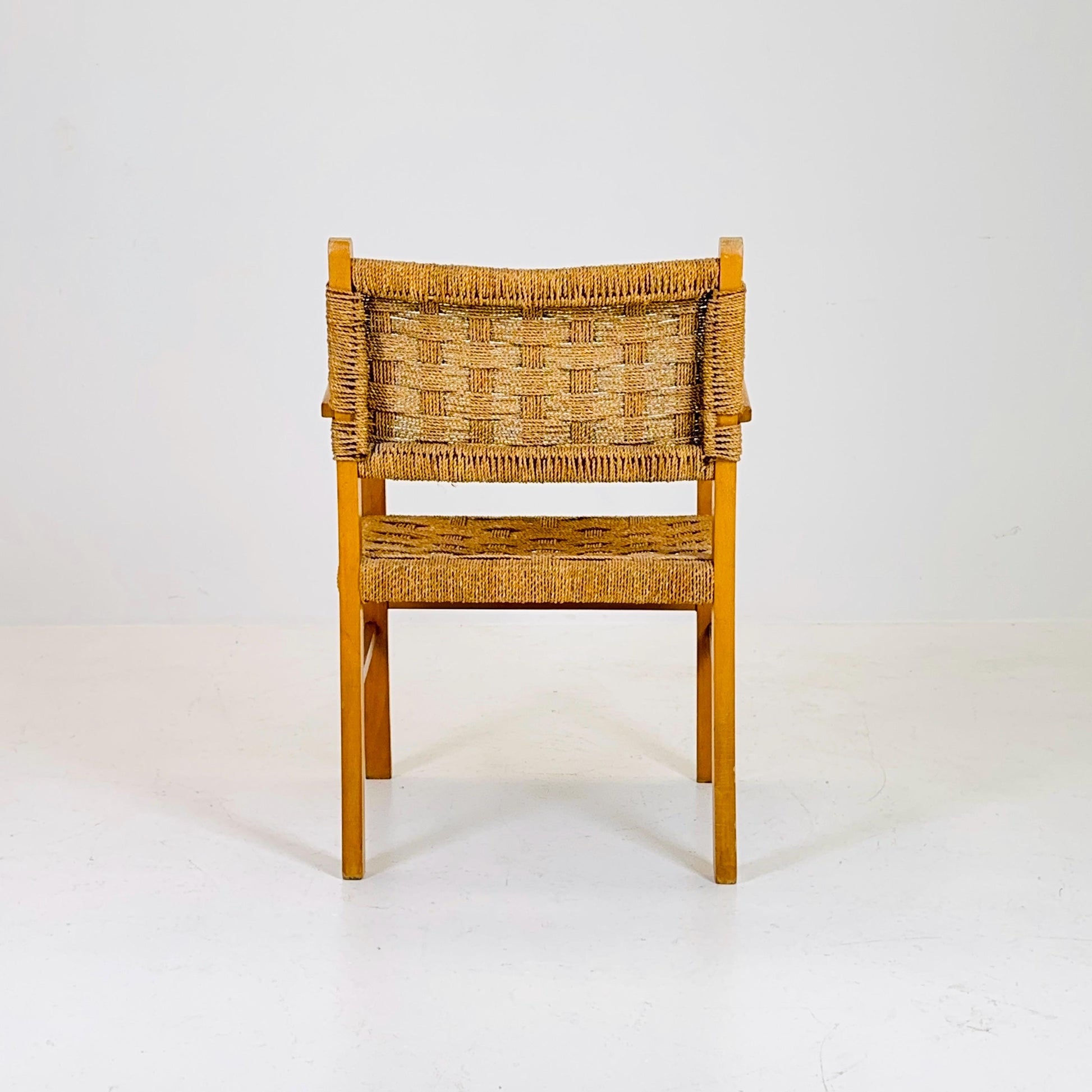 Bauhaus vintage papercord armchair by Ehrich Dieckmann, 1930s