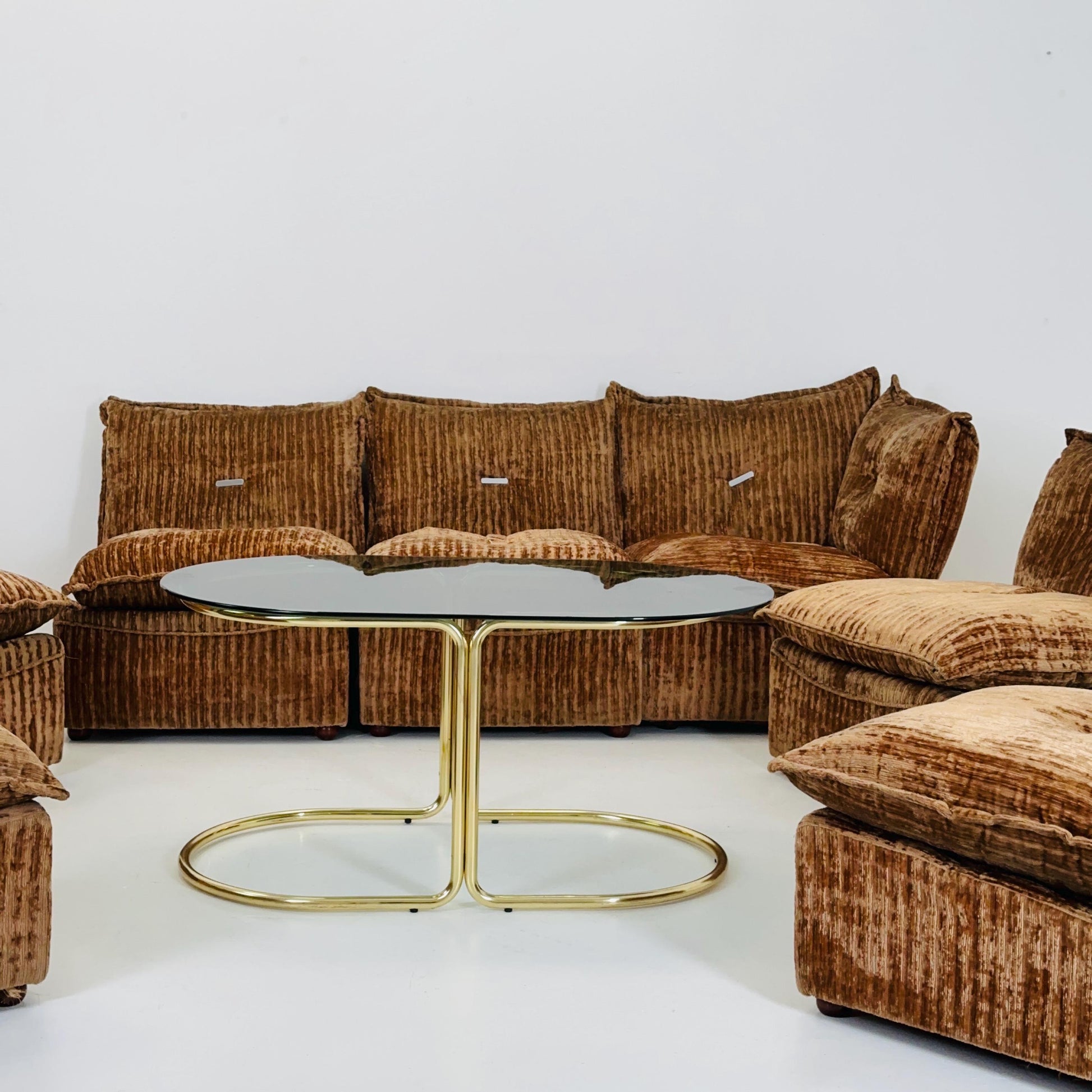 Mid century modular set of 7 / seating group - sofa for Manifattura Italiana 1970s