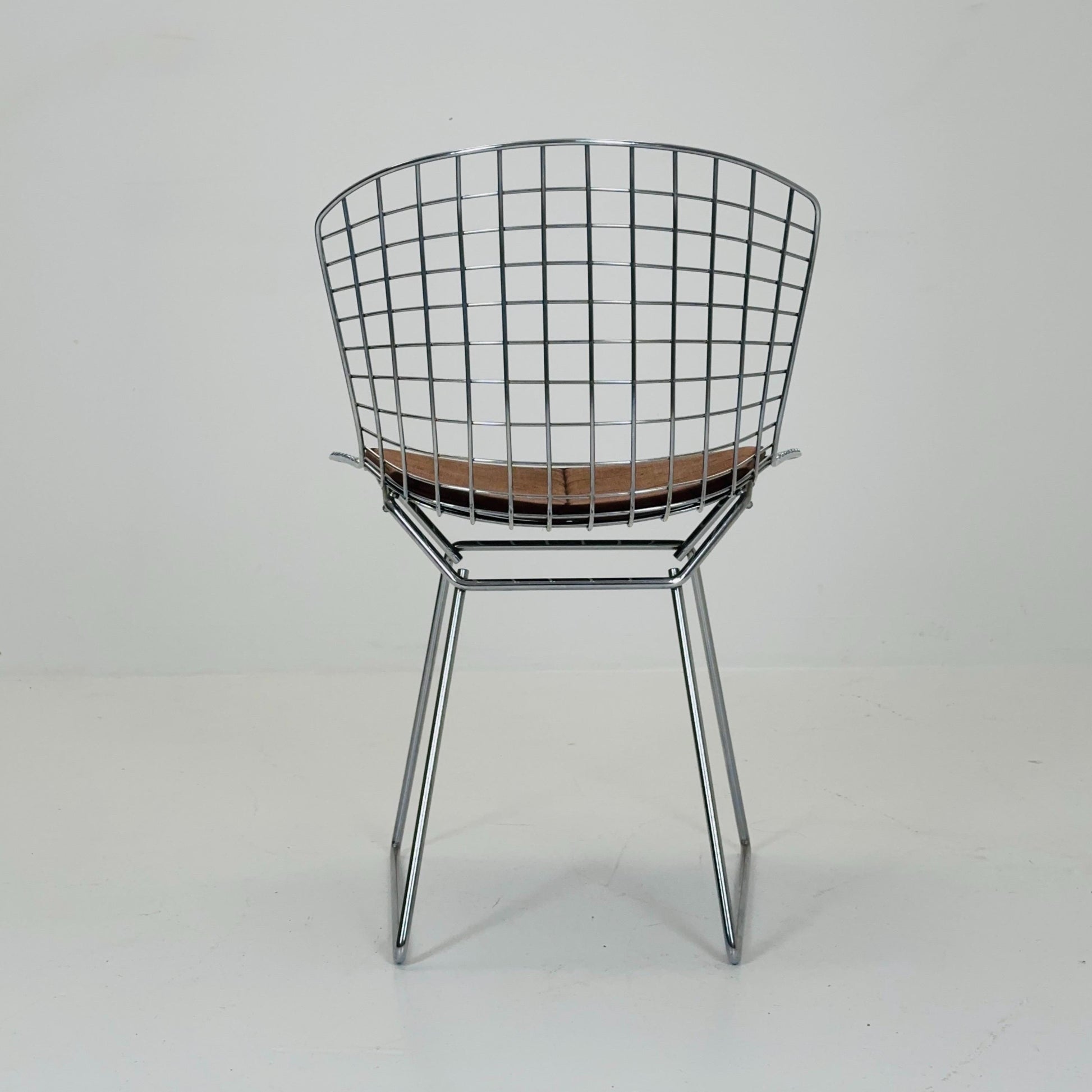1 of 3 Mid century wire Chrome side chair by Harry Bertoia, Italy 1980s