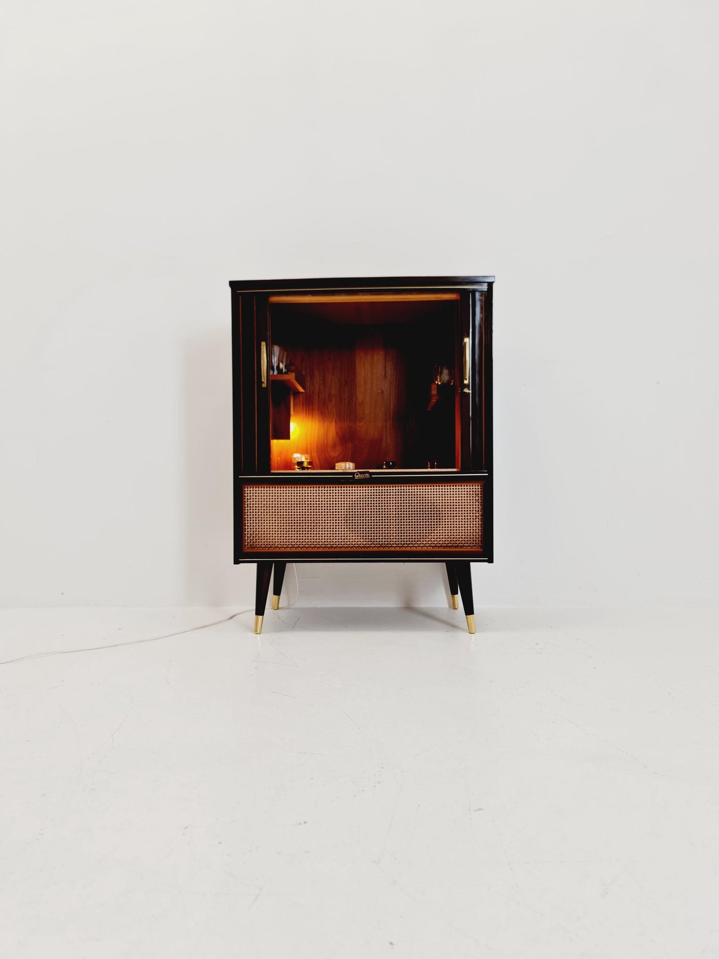 Rare Mid century walnut German bar/ sideboard, BY Graetz 1950s