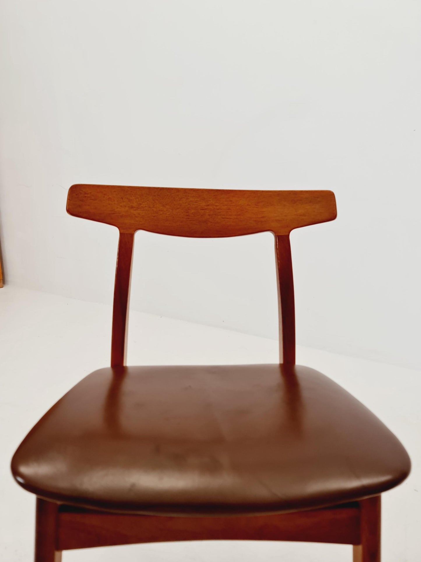 Mid Century Dansih Teak and Leather chair by Henning kaernulf , 1960s Set of 4