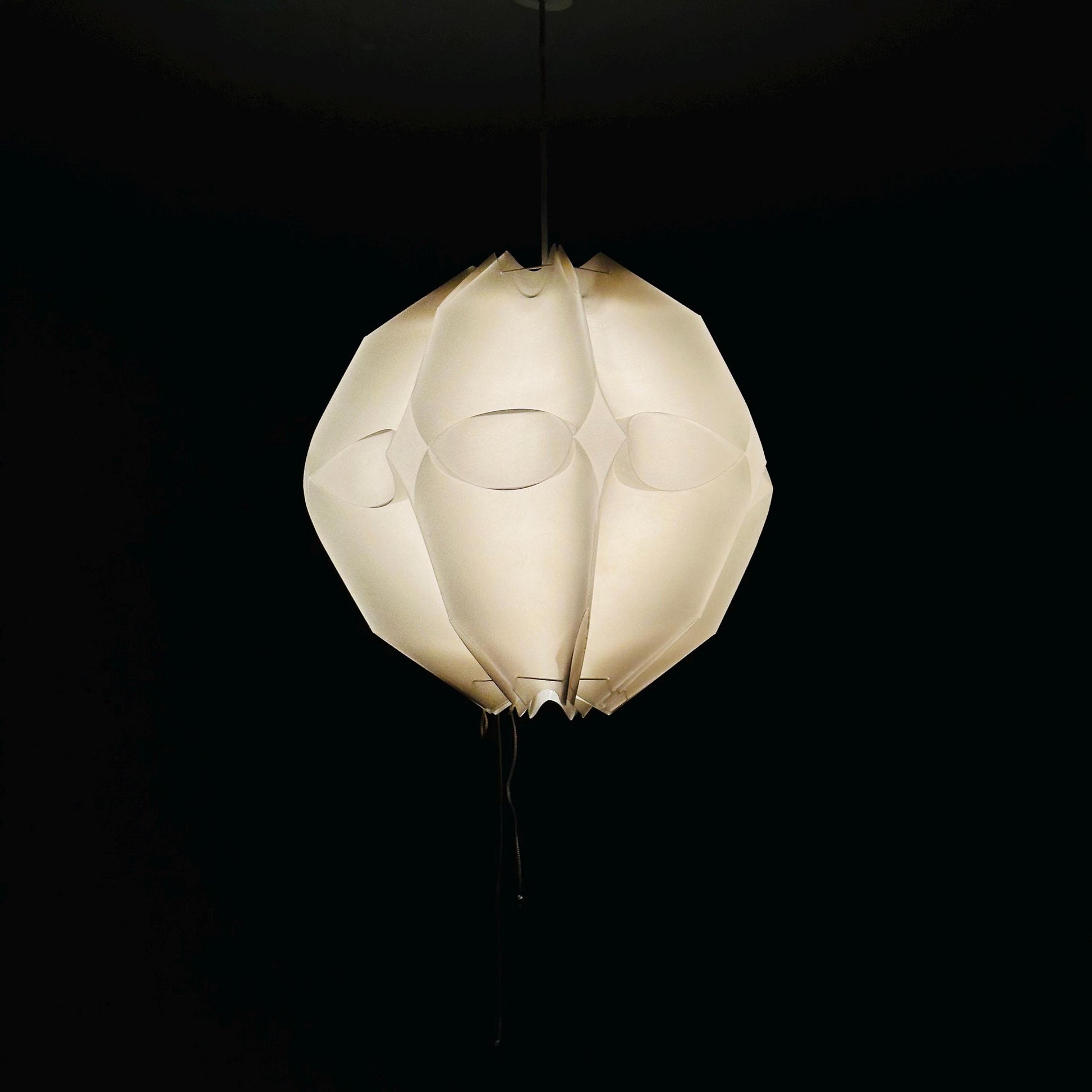 Mid century modern Geometric plastic ,sculptural Pendant Lamp, 1970s