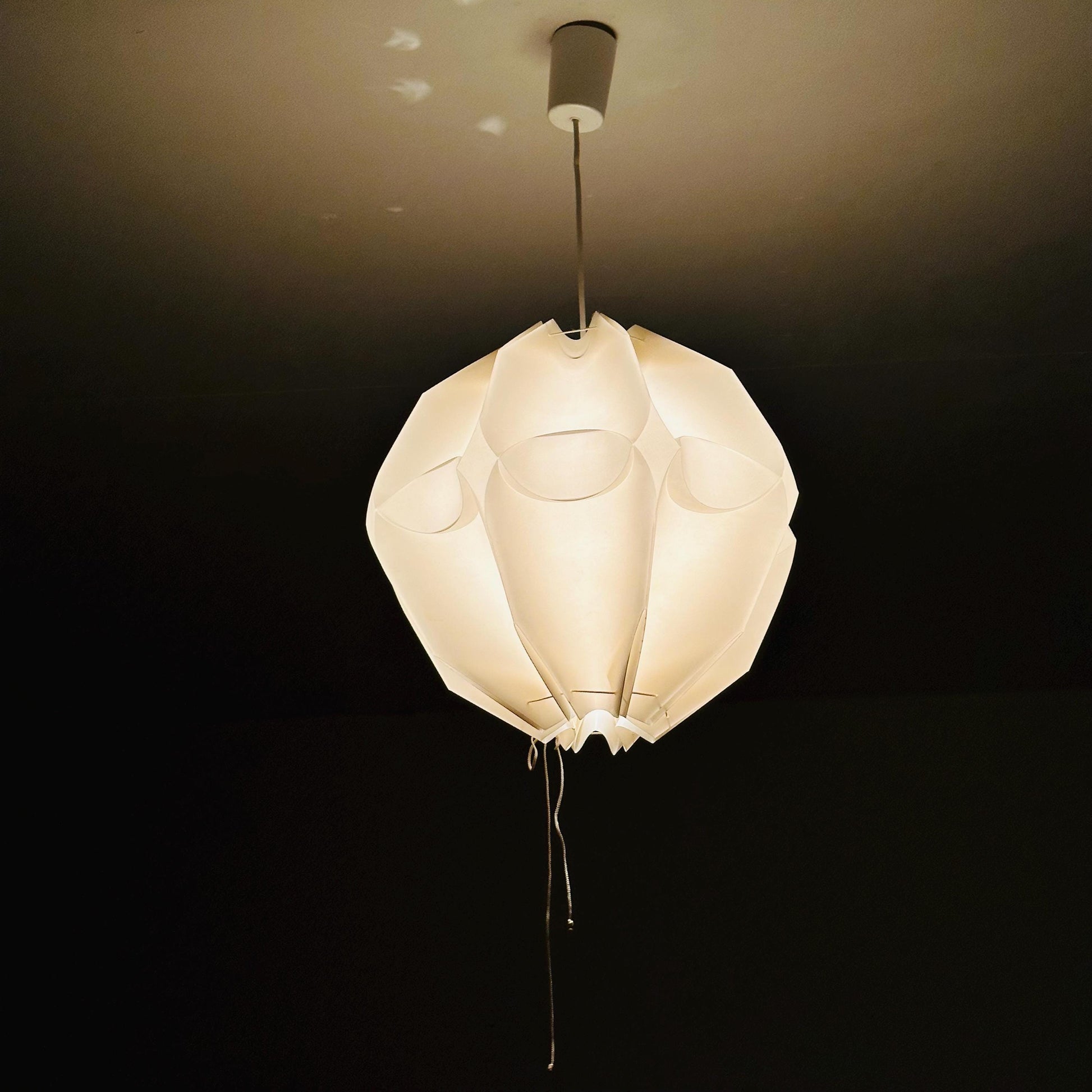 Mid century modern Geometric plastic ,sculptural Pendant Lamp, 1970s