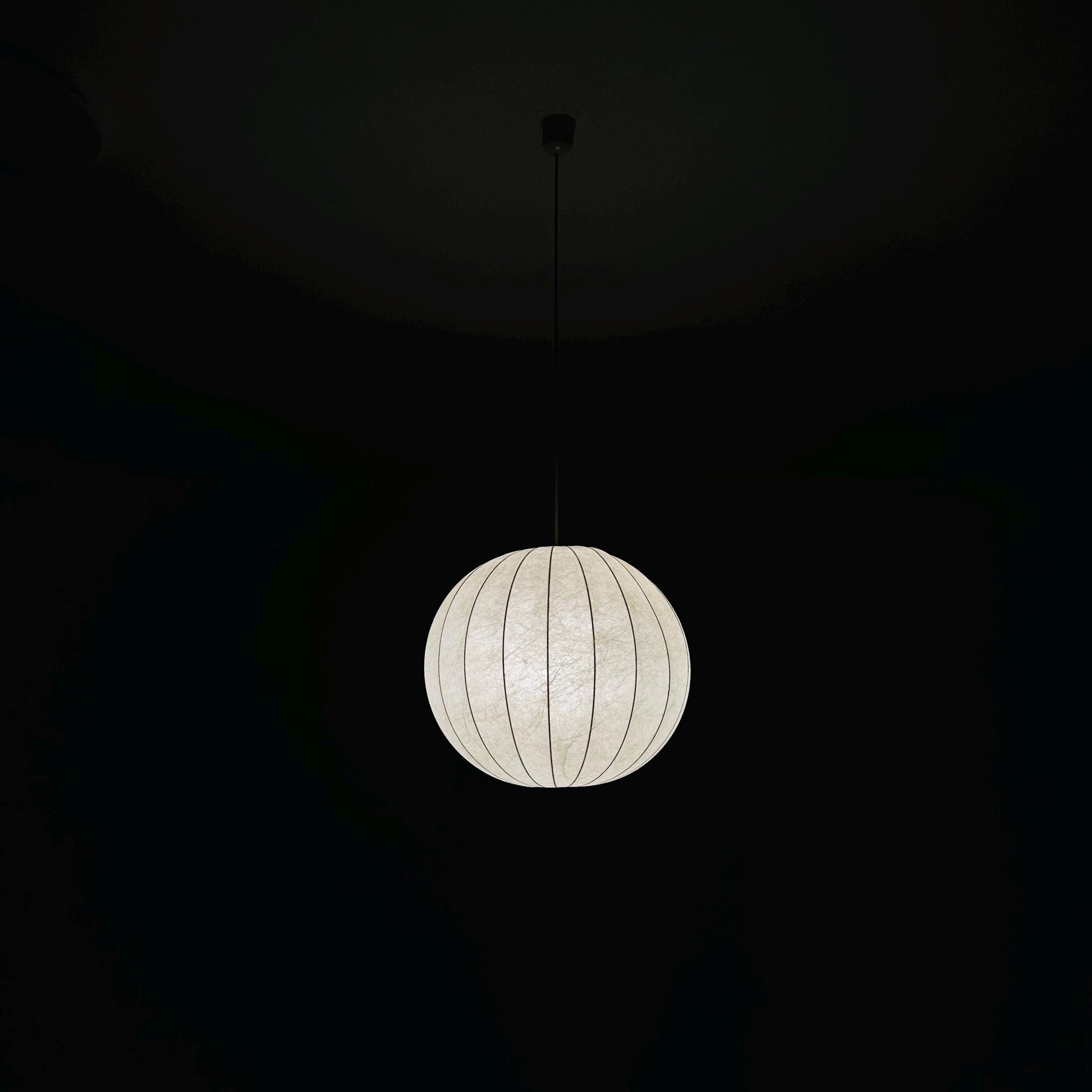 Mid-Century Italian Round Cocoon Pendant Lamp by Achille Castiglioni , 1960s