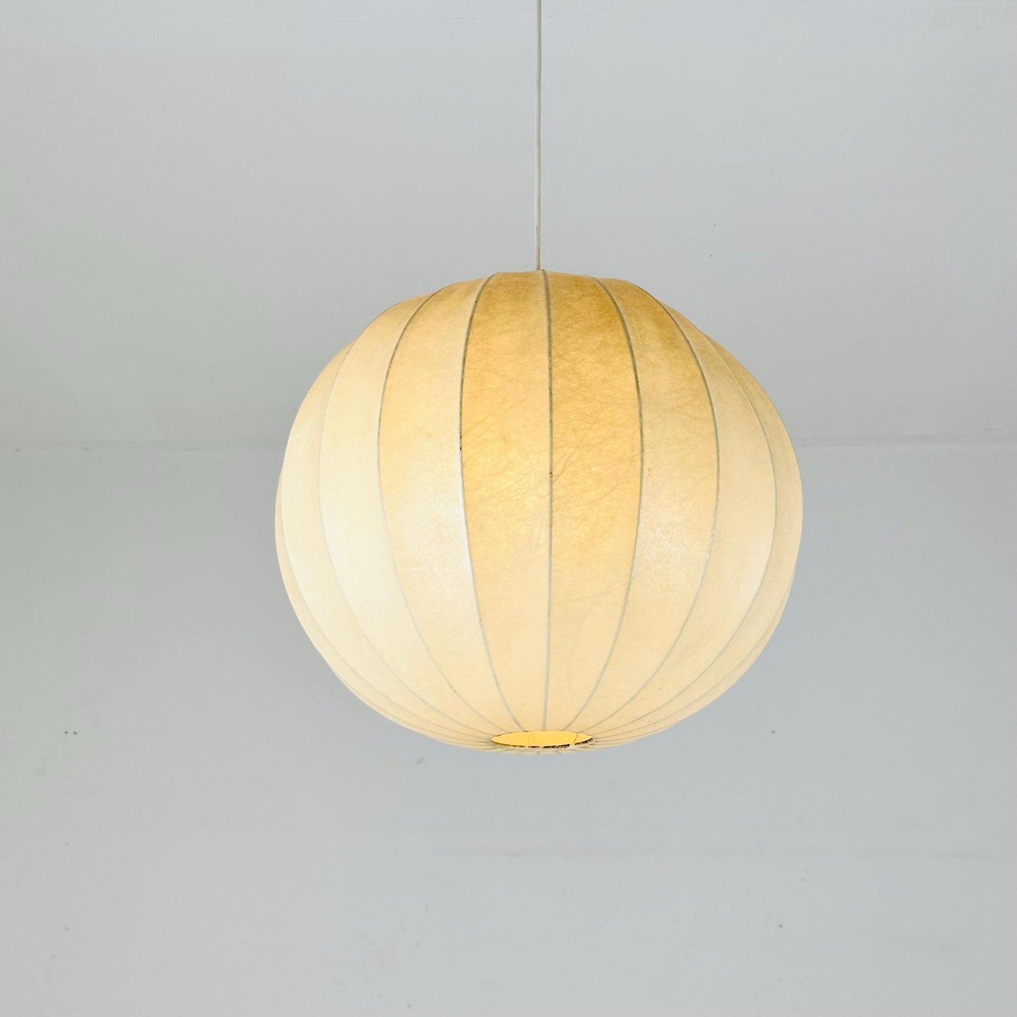 Mid-Century Italian Round Cocoon Pendant Lamp by Achille Castiglioni , 1960s