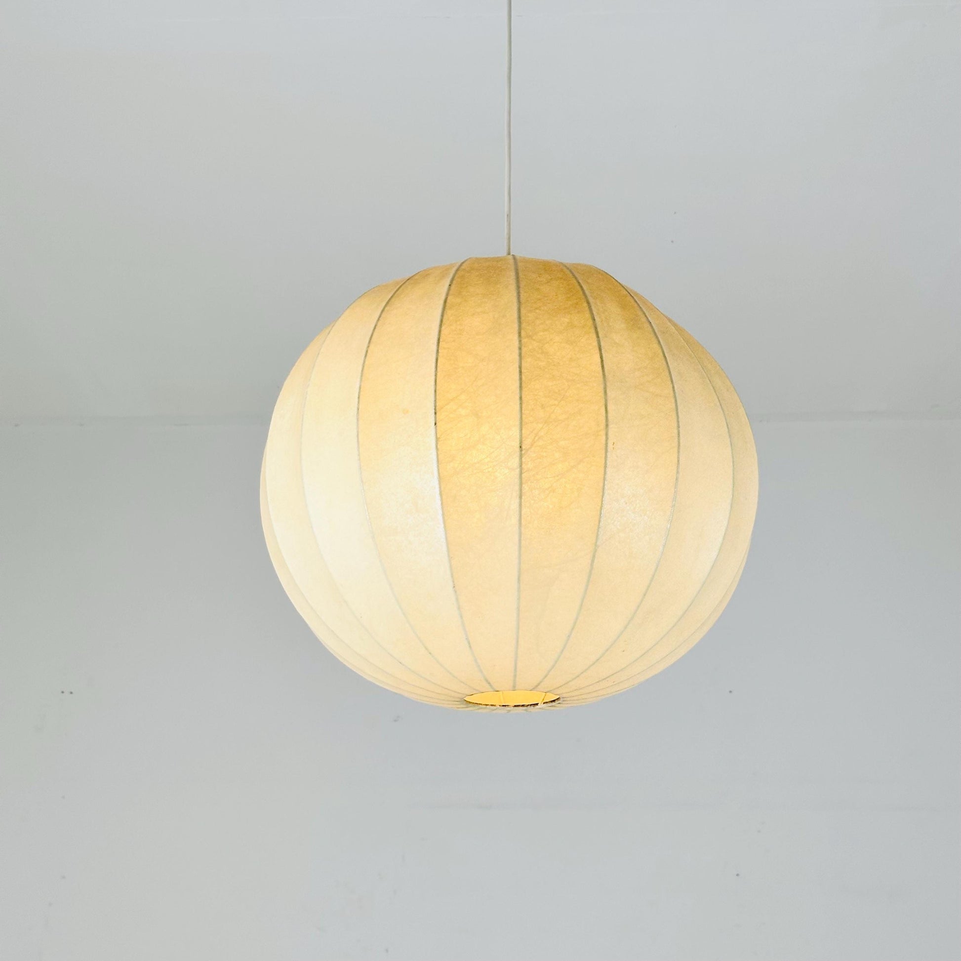 Mid-Century Italian Round Cocoon Pendant Lamp by Achille Castiglioni , 1960s