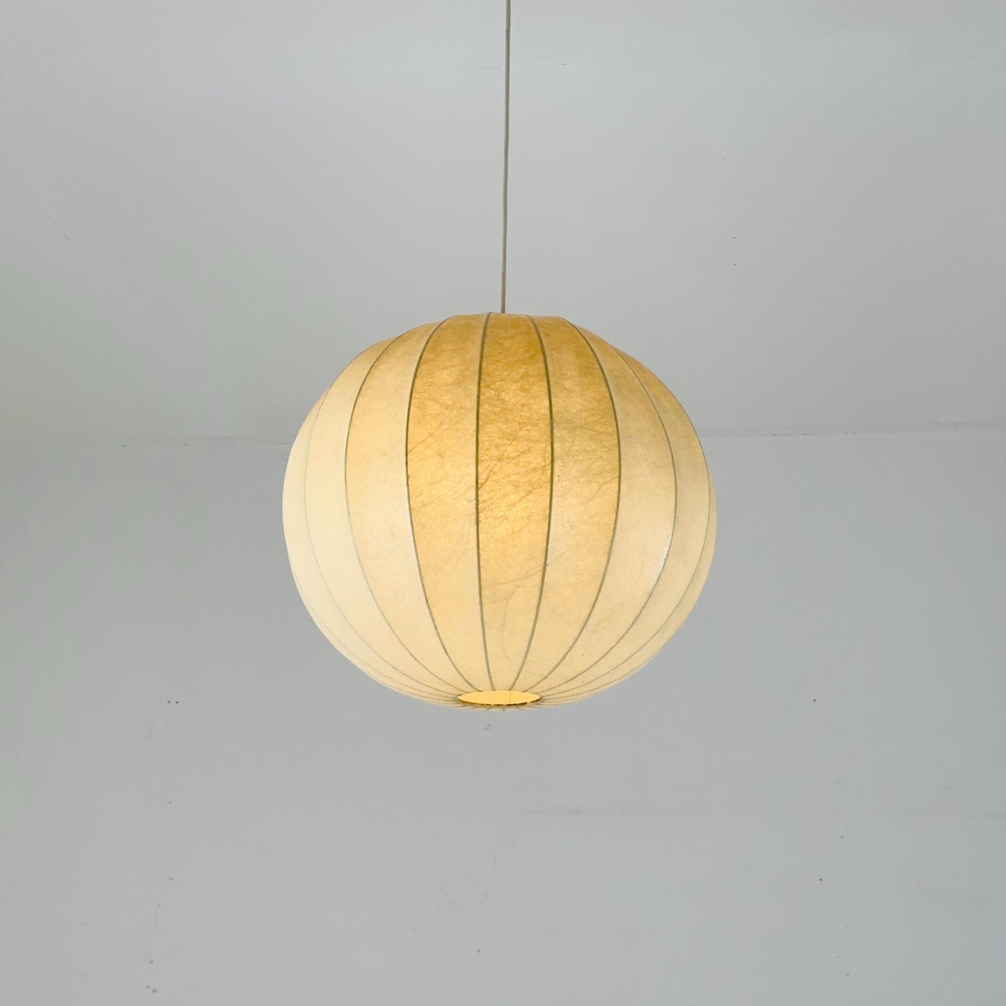Mid-Century Italian Round Cocoon Pendant Lamp by Achille Castiglioni , 1960s