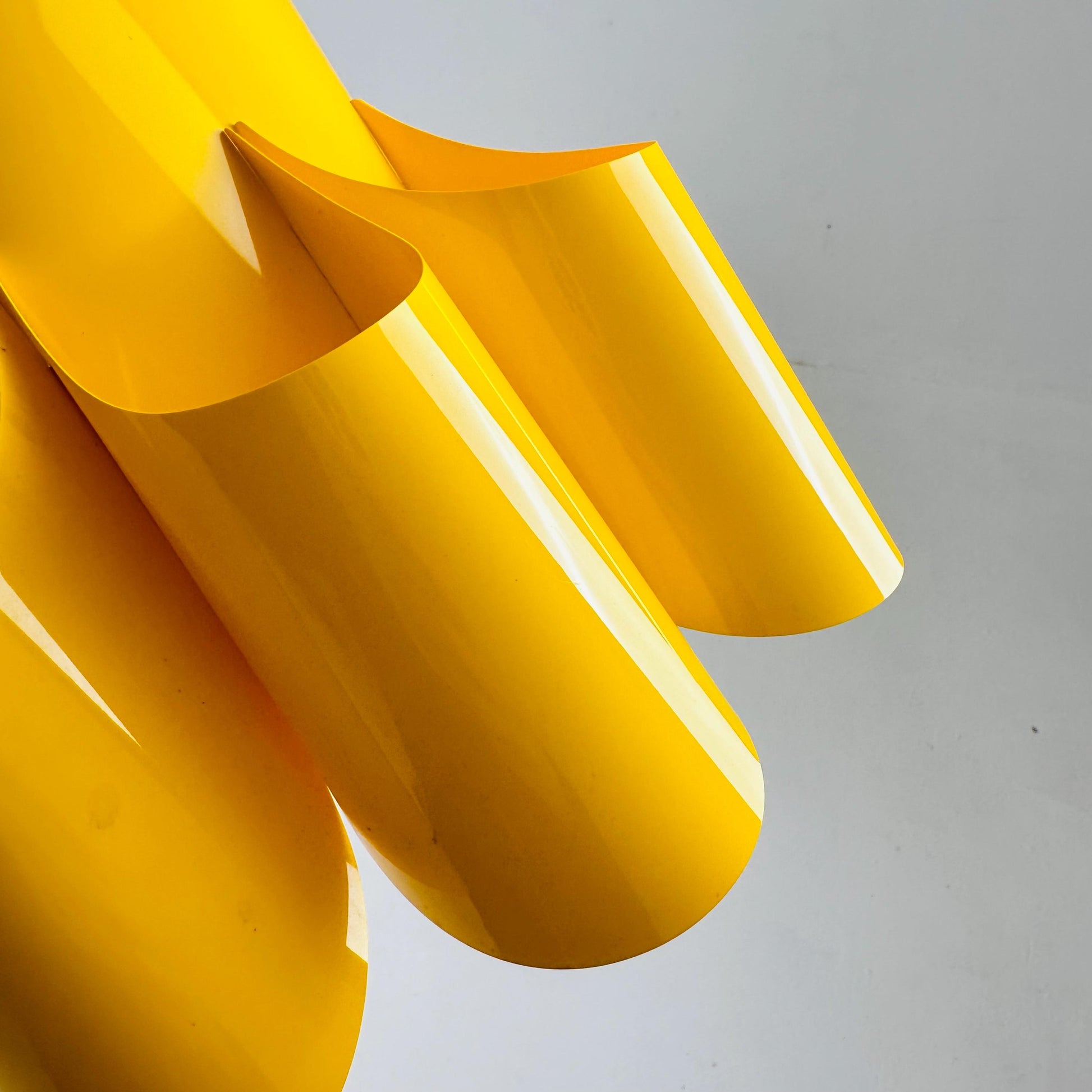 Pop Art Yellow Scalloped Plastic Ceiling Lamp 1970s