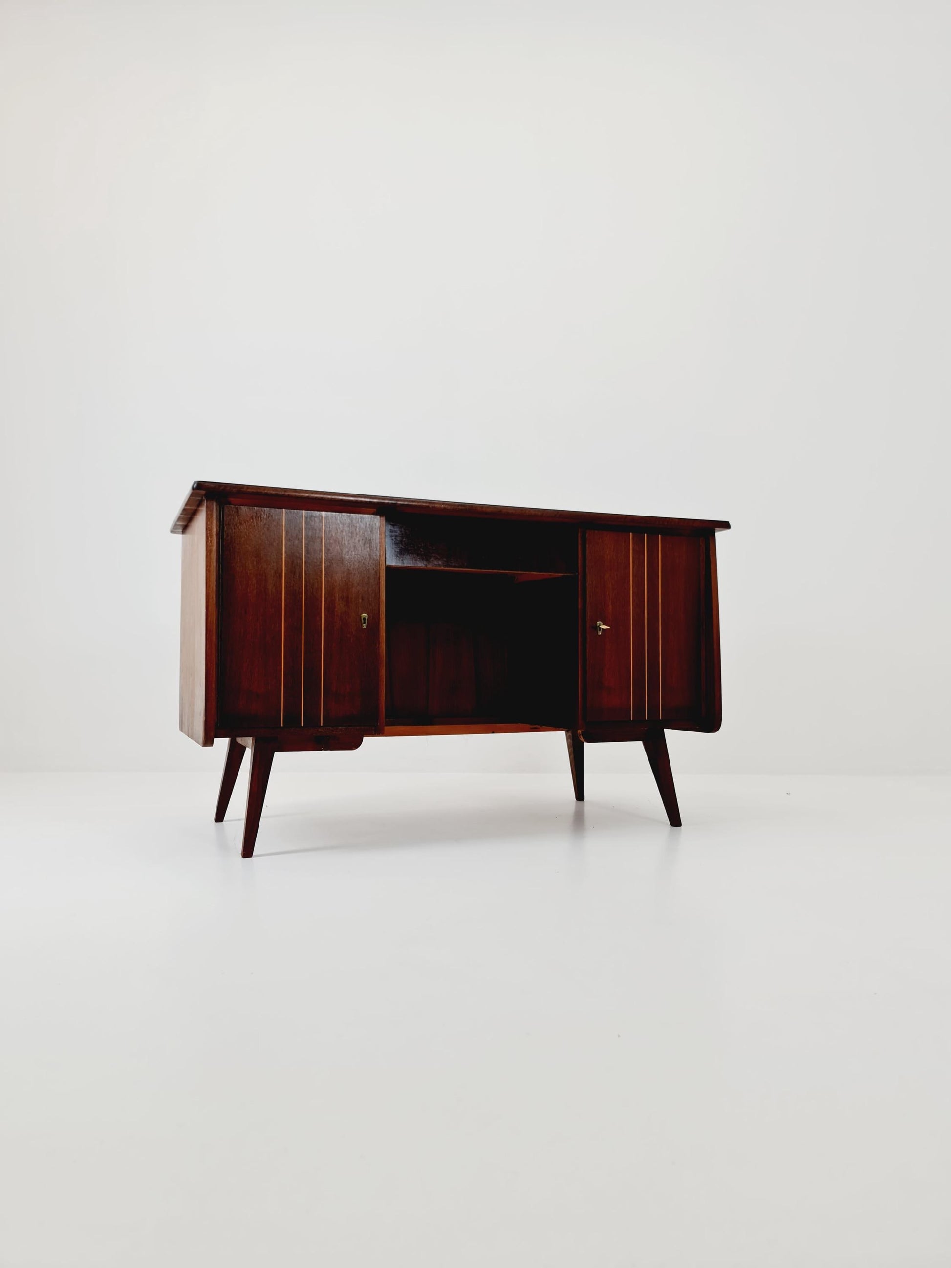 Free standing Mid century vintage desk German desk by Bähre Möbel, 1950s