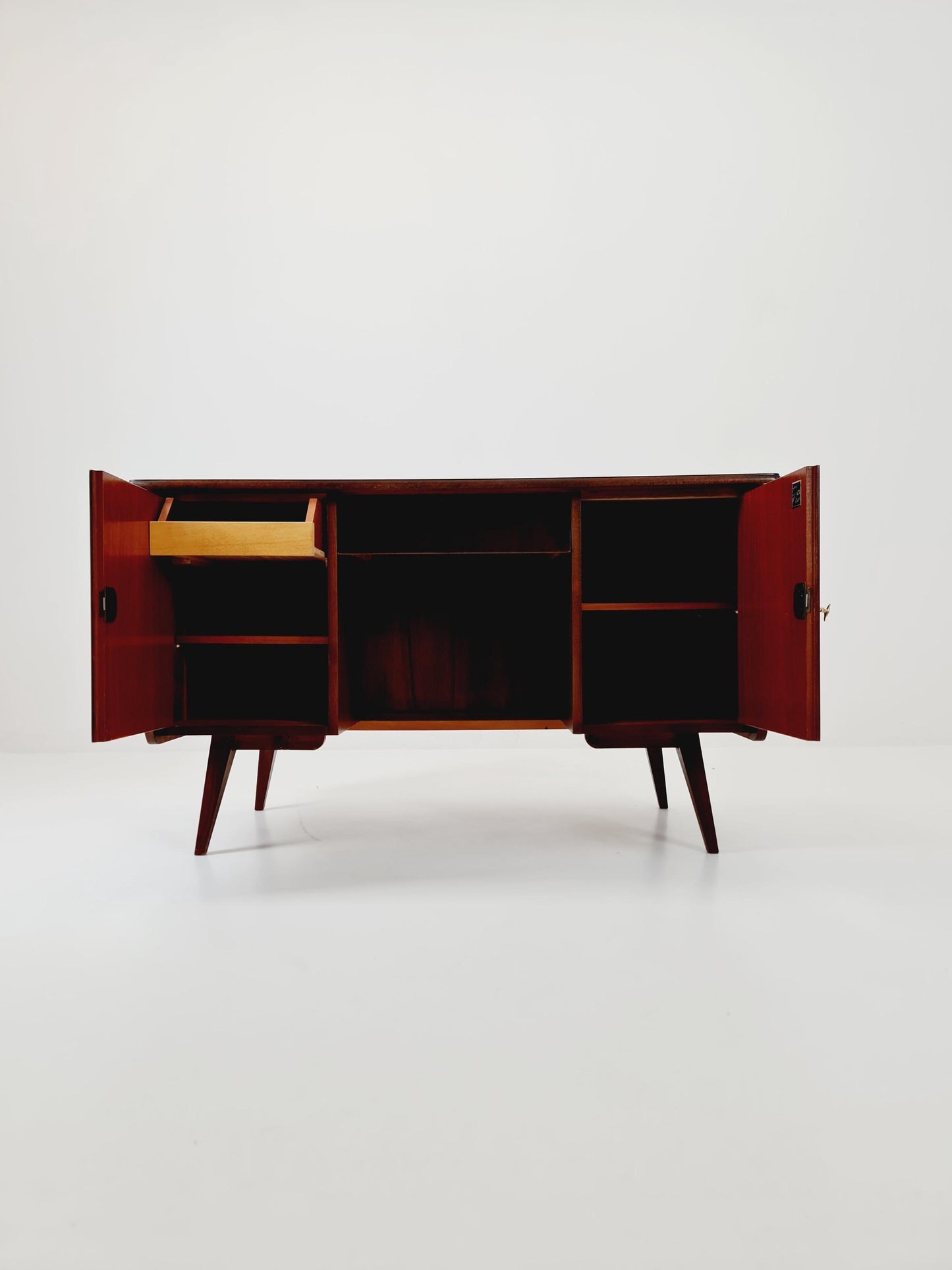 Free standing Mid century vintage desk German desk by Bähre Möbel, 1950s