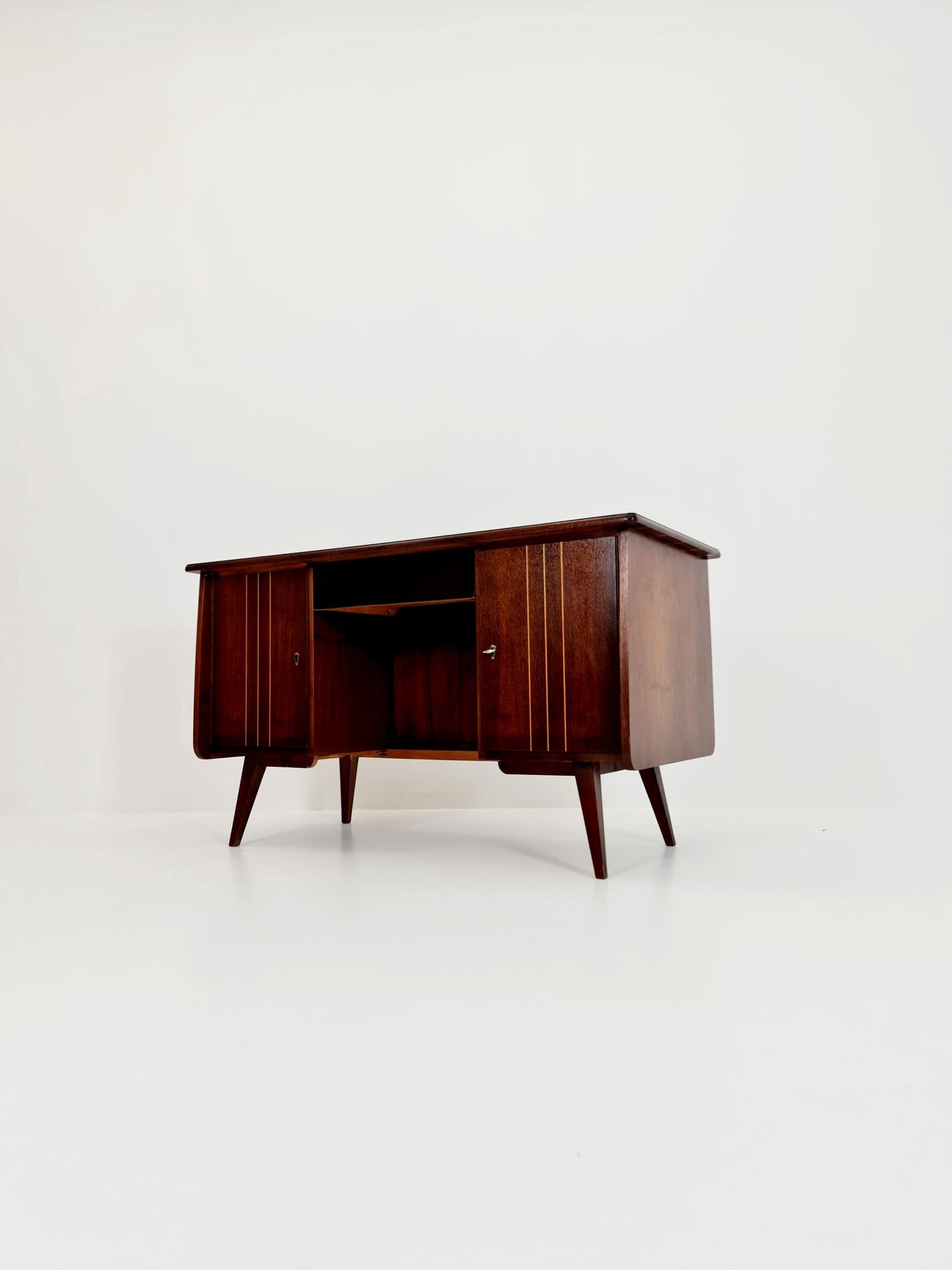 Free standing Mid century vintage desk German desk by Bähre Möbel, 1950s