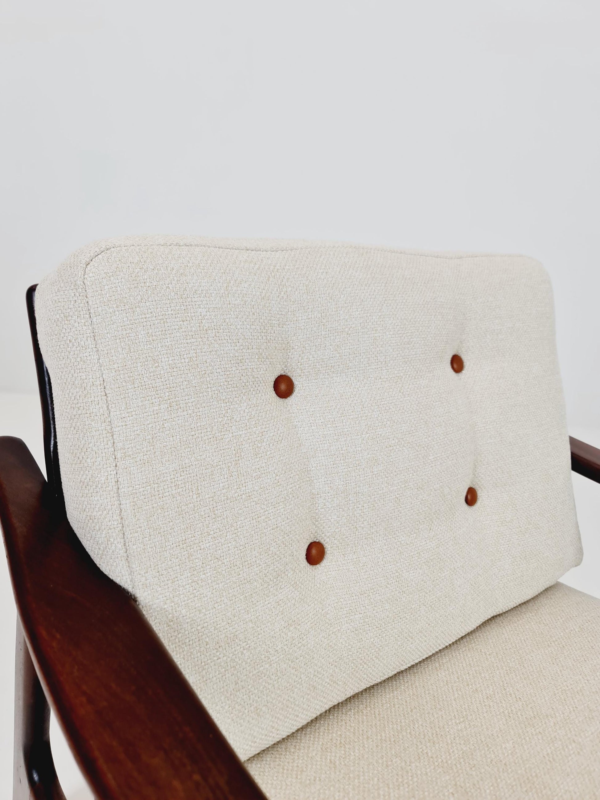 Mid Century Solid teak lounge chair/ Easy chair by Songal Denmark , 1960s