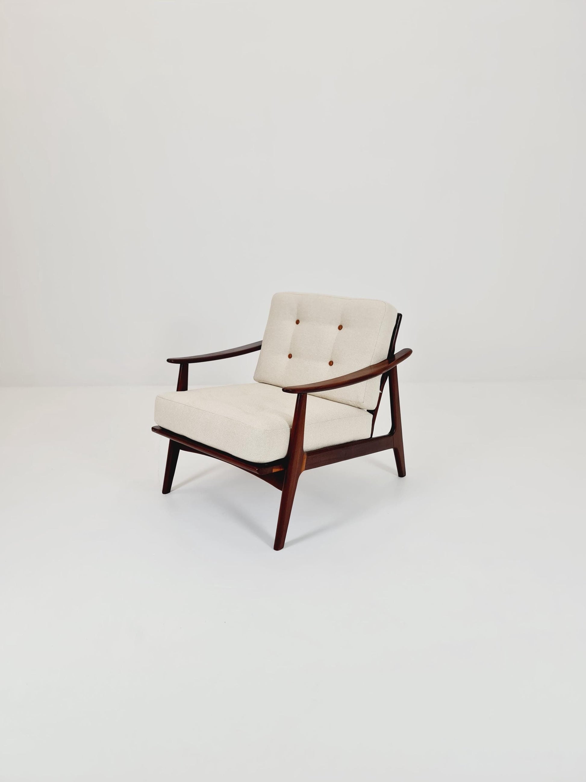 Mid Century Solid teak lounge chair/ Easy chair by Songal Denmark , 1960s