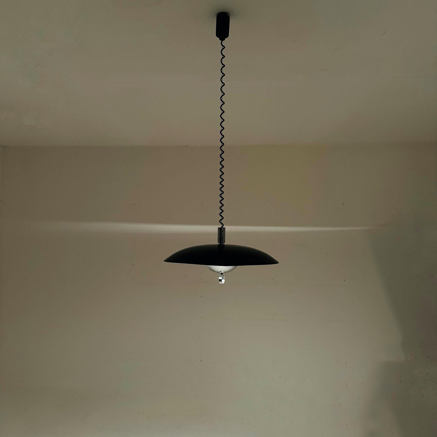 Mid century black chrome hanging lamp by Hillebrand Lighting, 1980s