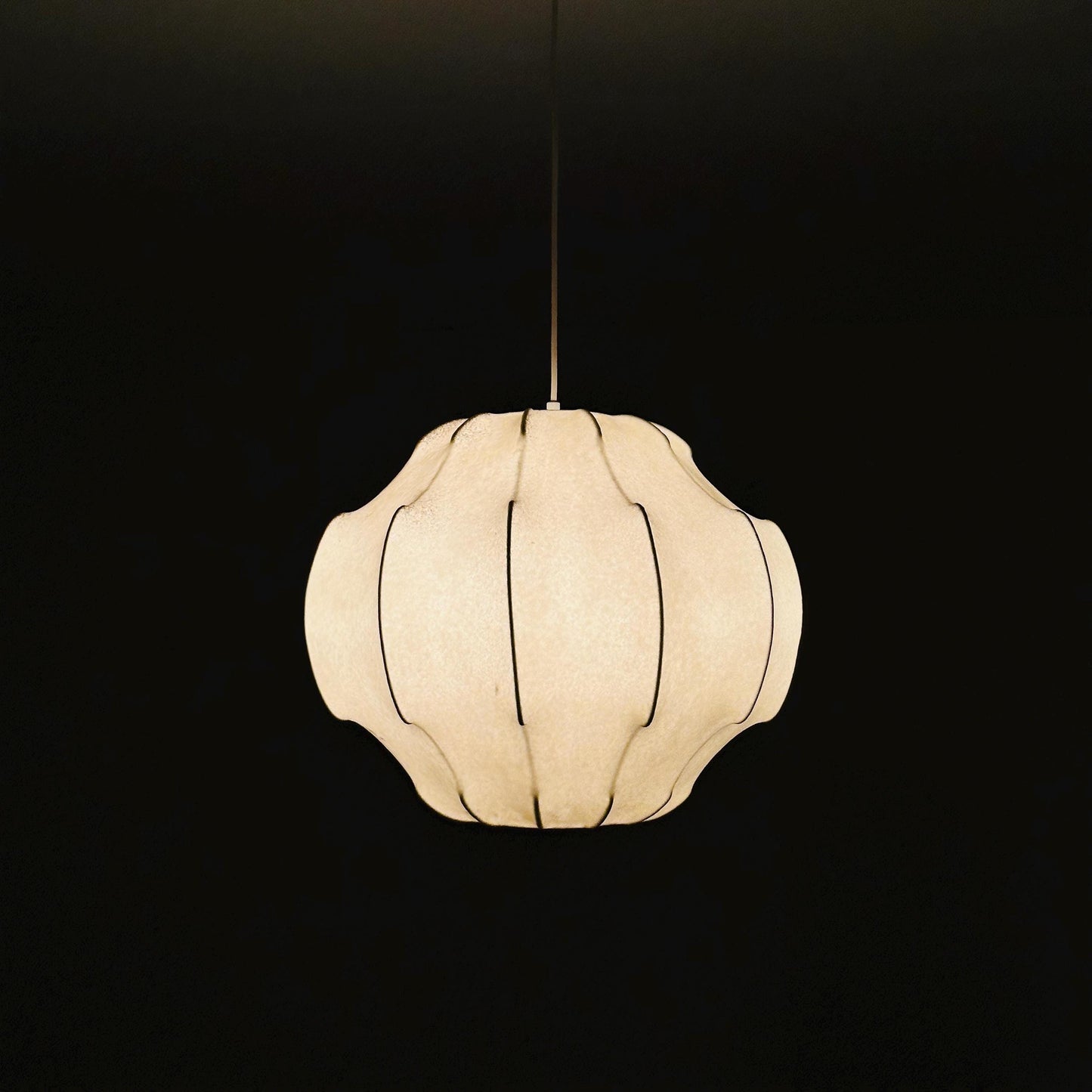 Mid century cocoon pendant lamp in the style of Achille Castiglioni , 1960s
