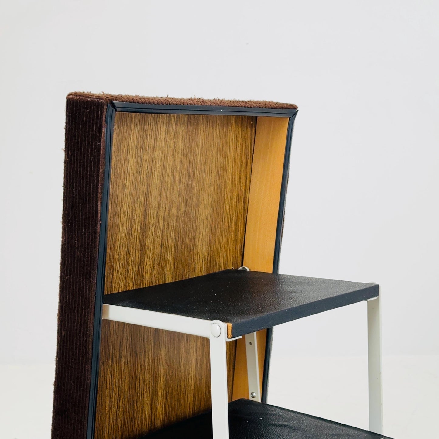 Mid century Stool with Chrome Accents and Hidden Steps –1960s
