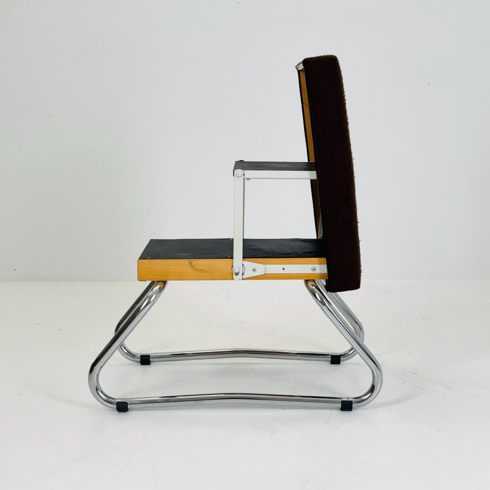 Mid century Stool with Chrome Accents and Hidden Steps –1960s