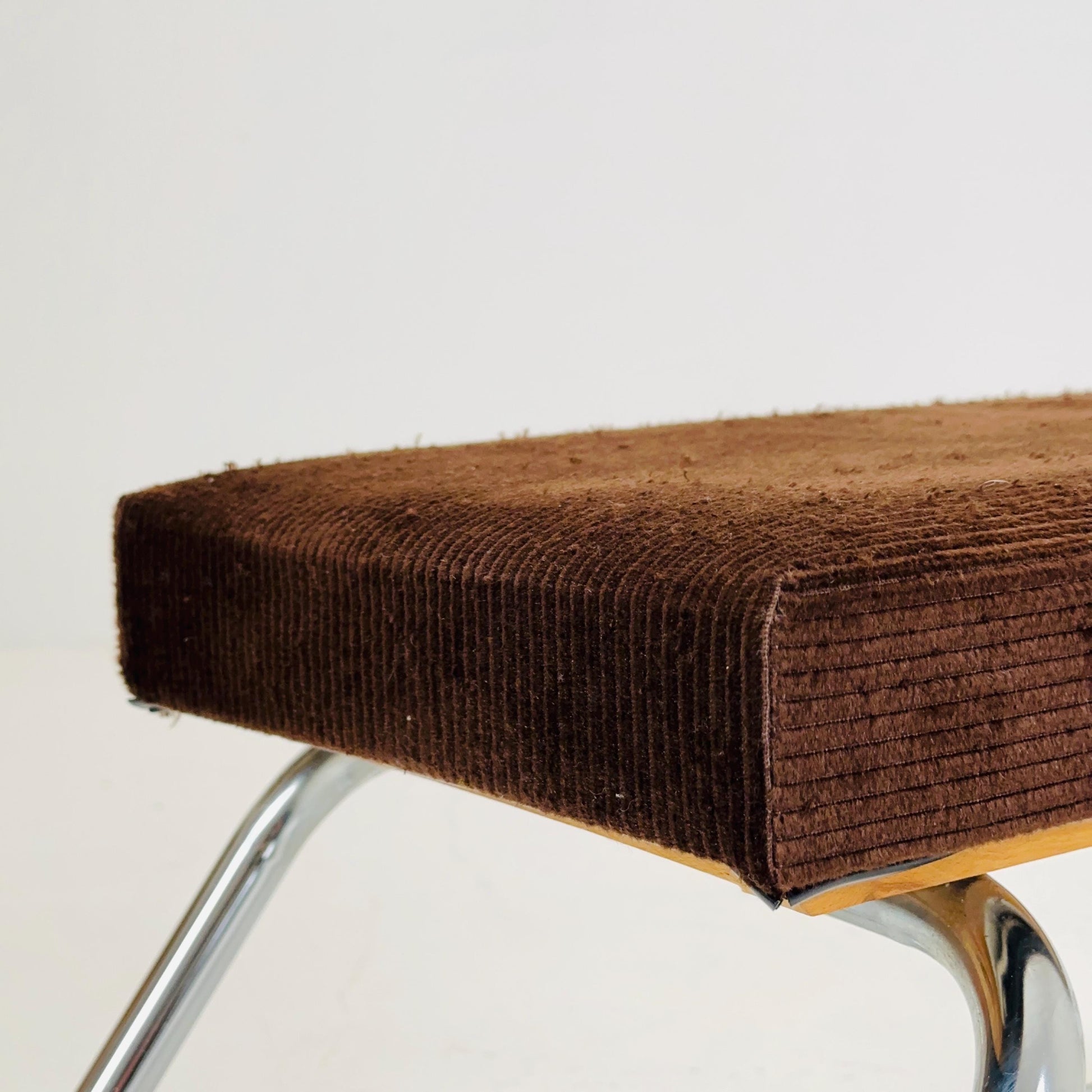 Mid century Stool with Chrome Accents and Hidden Steps –1960s