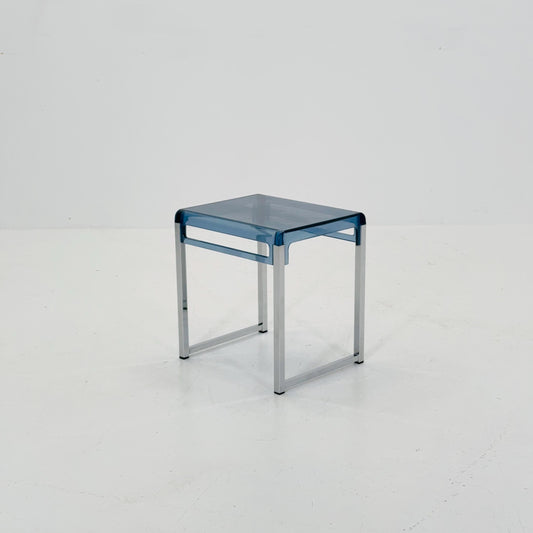 Blue Space Age side table by Marc Berthier for Prisunic, 1970s