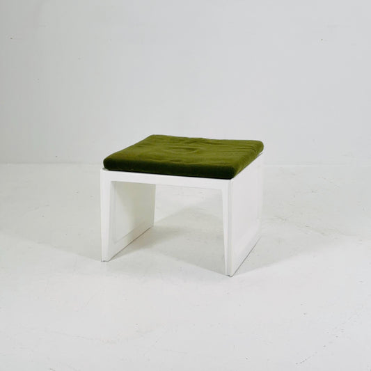 Space age Plastic Stool with Green Cushion – 1970s