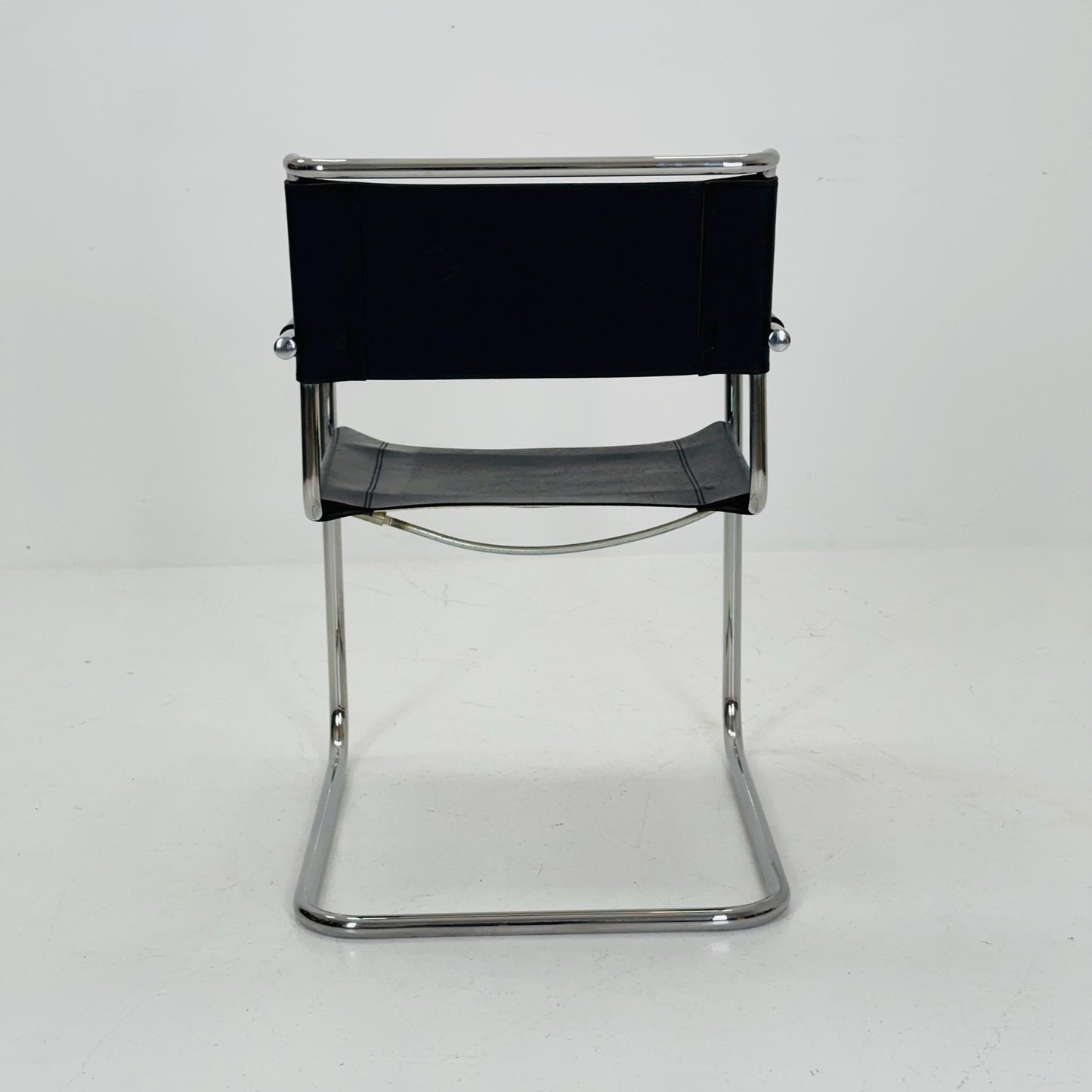 Iconic Black Leather S34 Cantilever Chair by Mart Stam for Thonet ,1980s