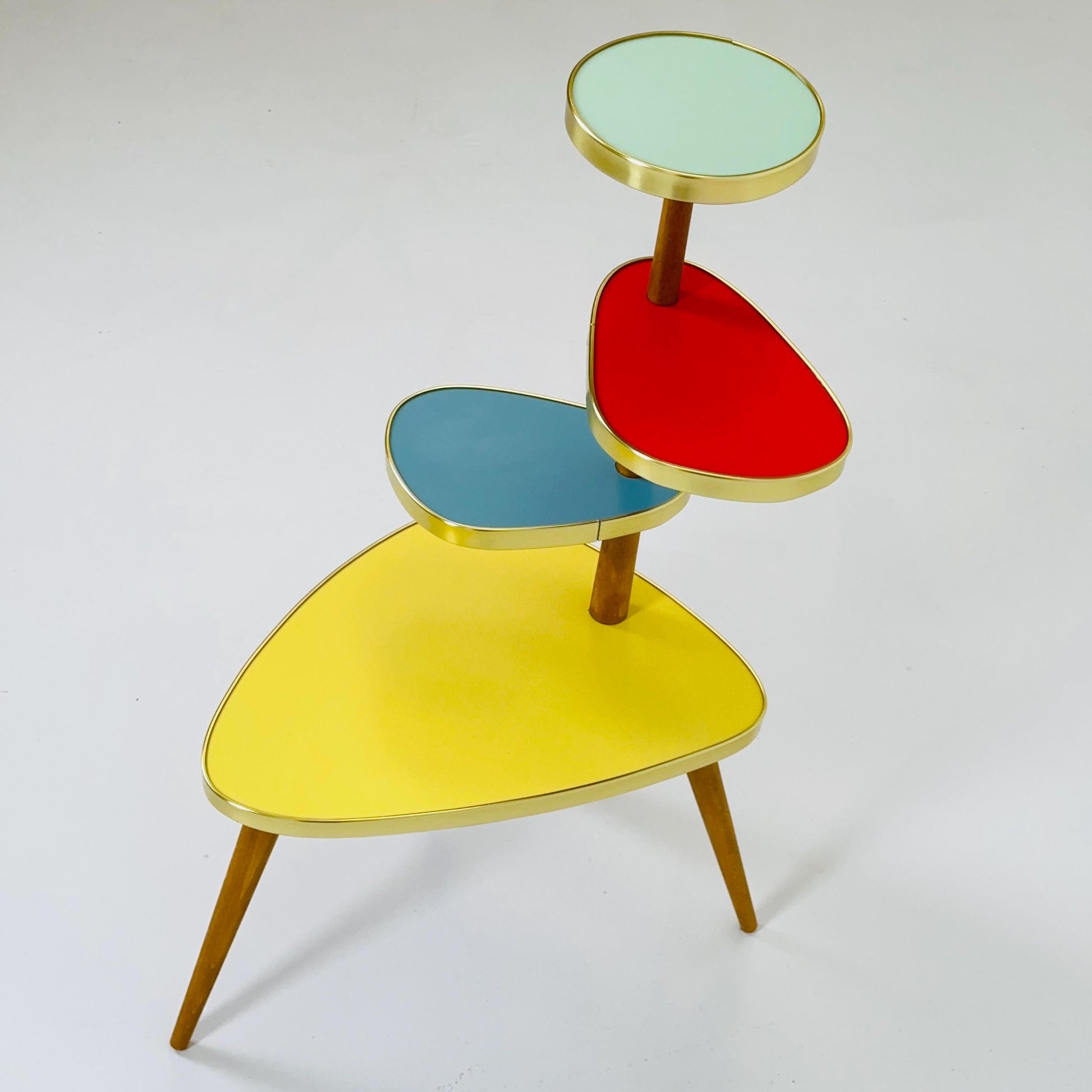 BIG German Plant Stand, Colorful Vintage Mid-Century Minimalist Indoor Plant Stand Side Table Retro flower table