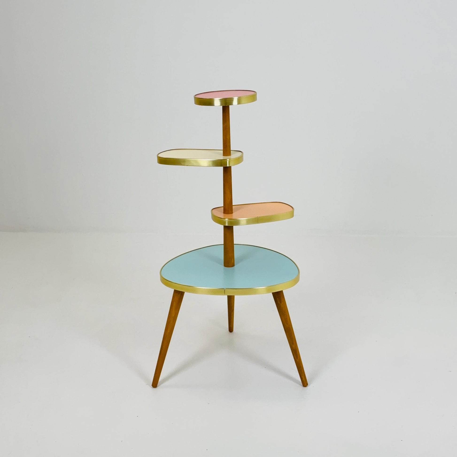 BIG German Plant Stand, Colorful Vintage Mid-Century Minimalist Indoor Plant Stand Side Table Retro flower table