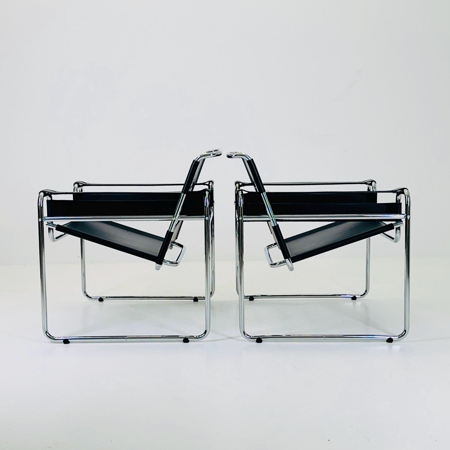 1 of 2 Mid century black B3 WASSILY Lounge armchair by Marcel Brauer 1990s Italy