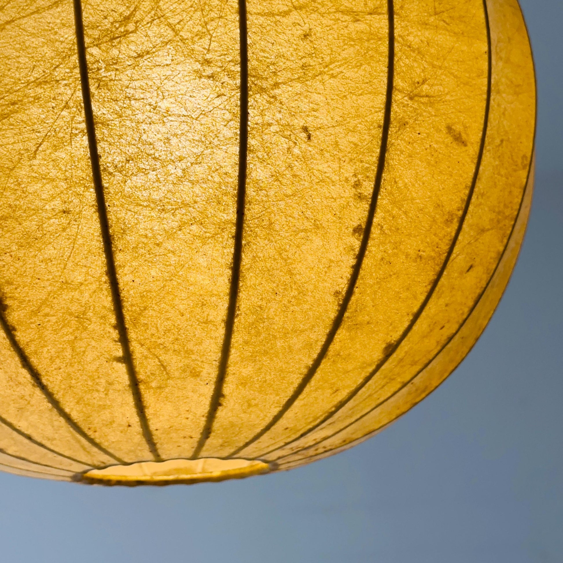 Mid-Century Italian Round Cocoon Pendant Lamp by Achille Castiglioni 1960s