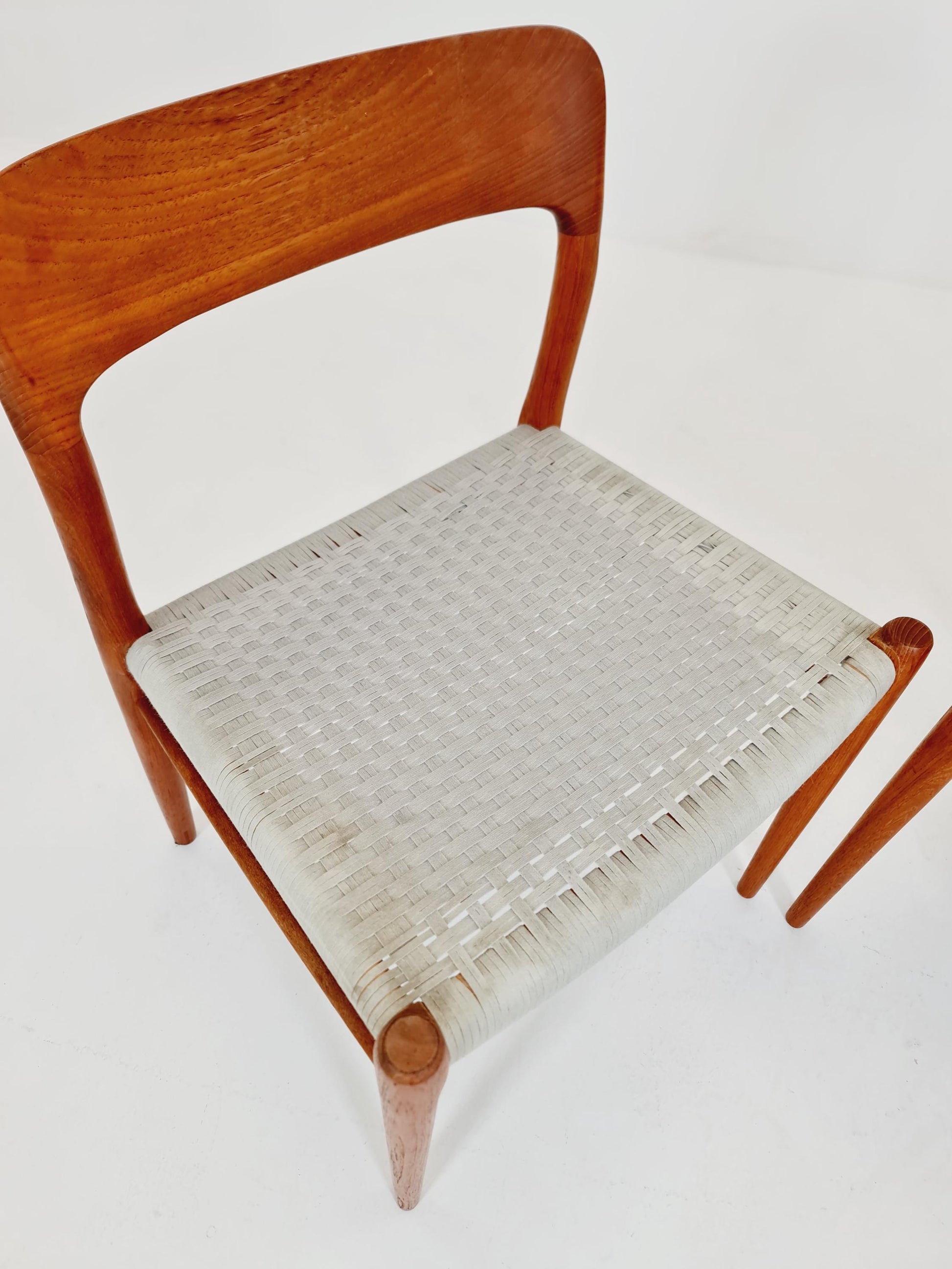 1 of 2 Vintage Danish teak dining charis by Niels Otto Møller Model 77, 1960s,