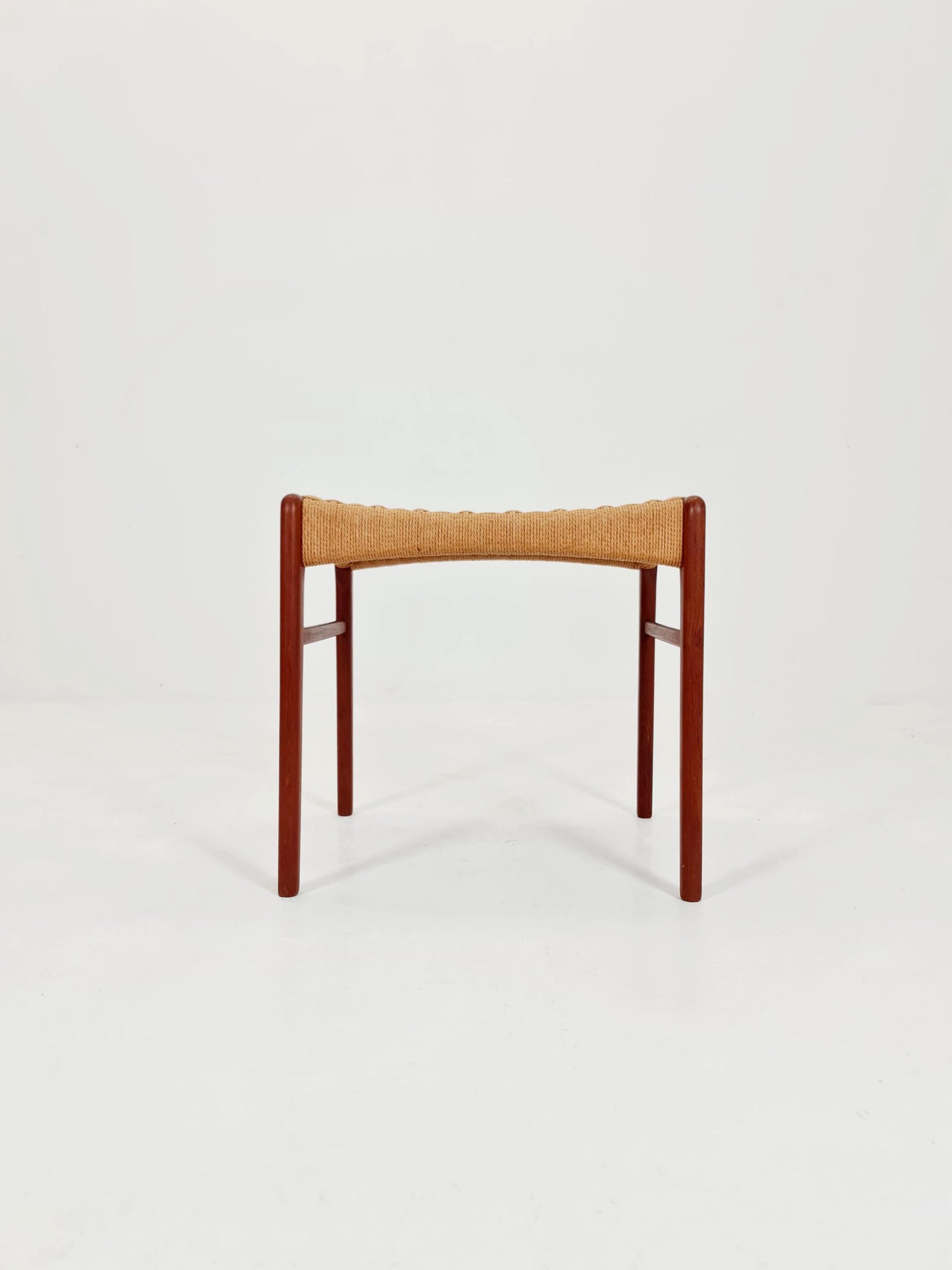 Vintage Danish teak dining stool ottoman by Niels Otto Møller , 1960s