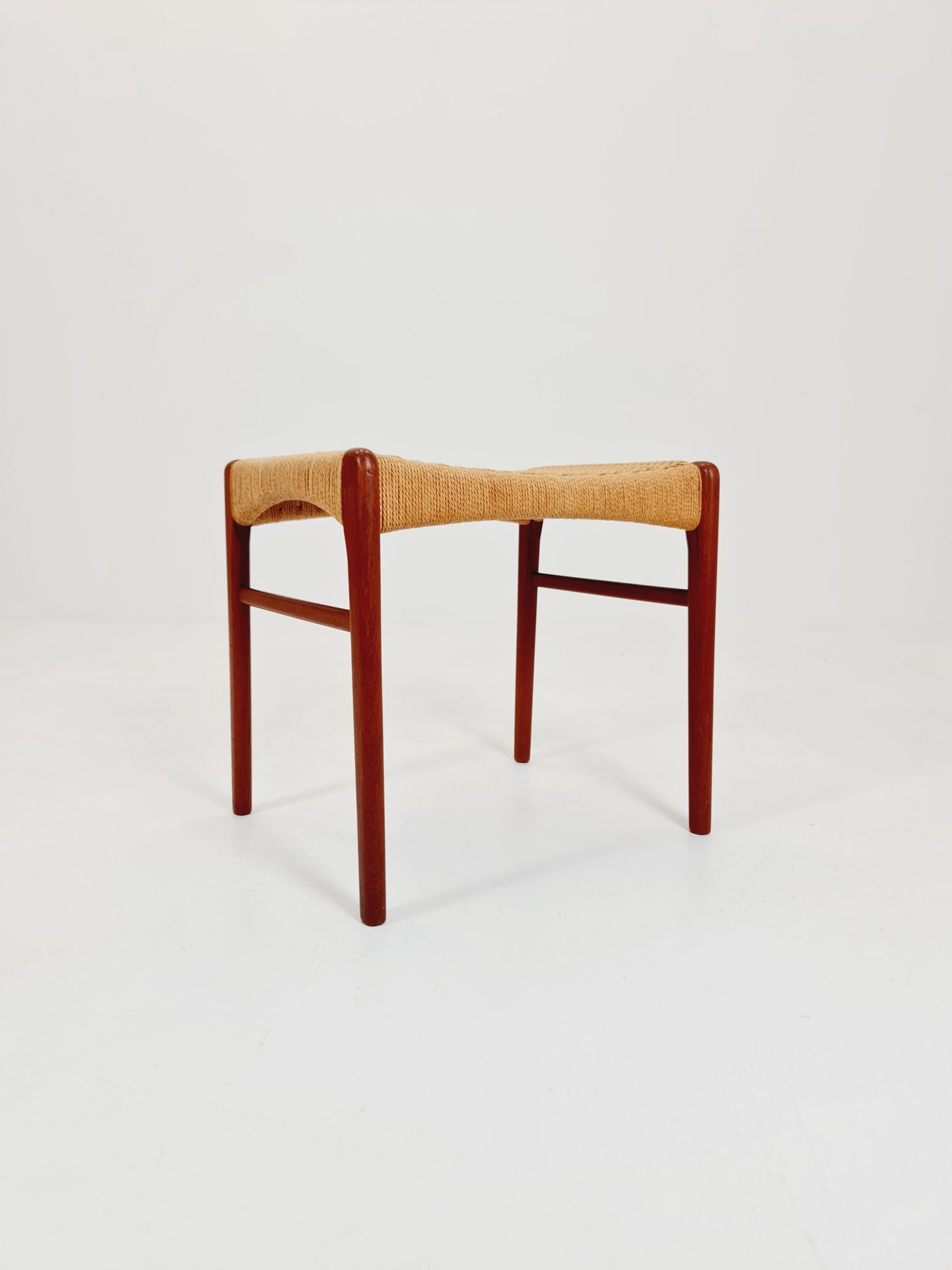Vintage Danish teak dining stool ottoman by Niels Otto Møller , 1960s
