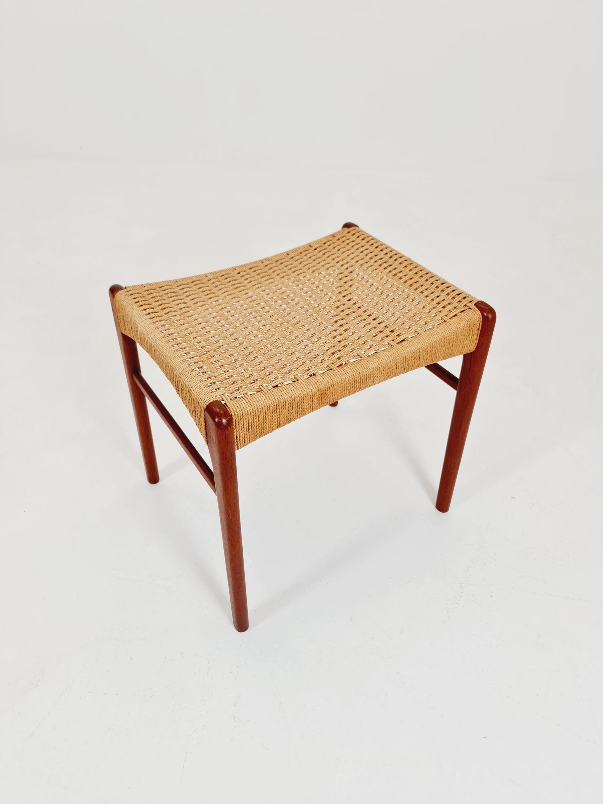 Vintage Danish teak dining stool ottoman by Niels Otto Møller , 1960s