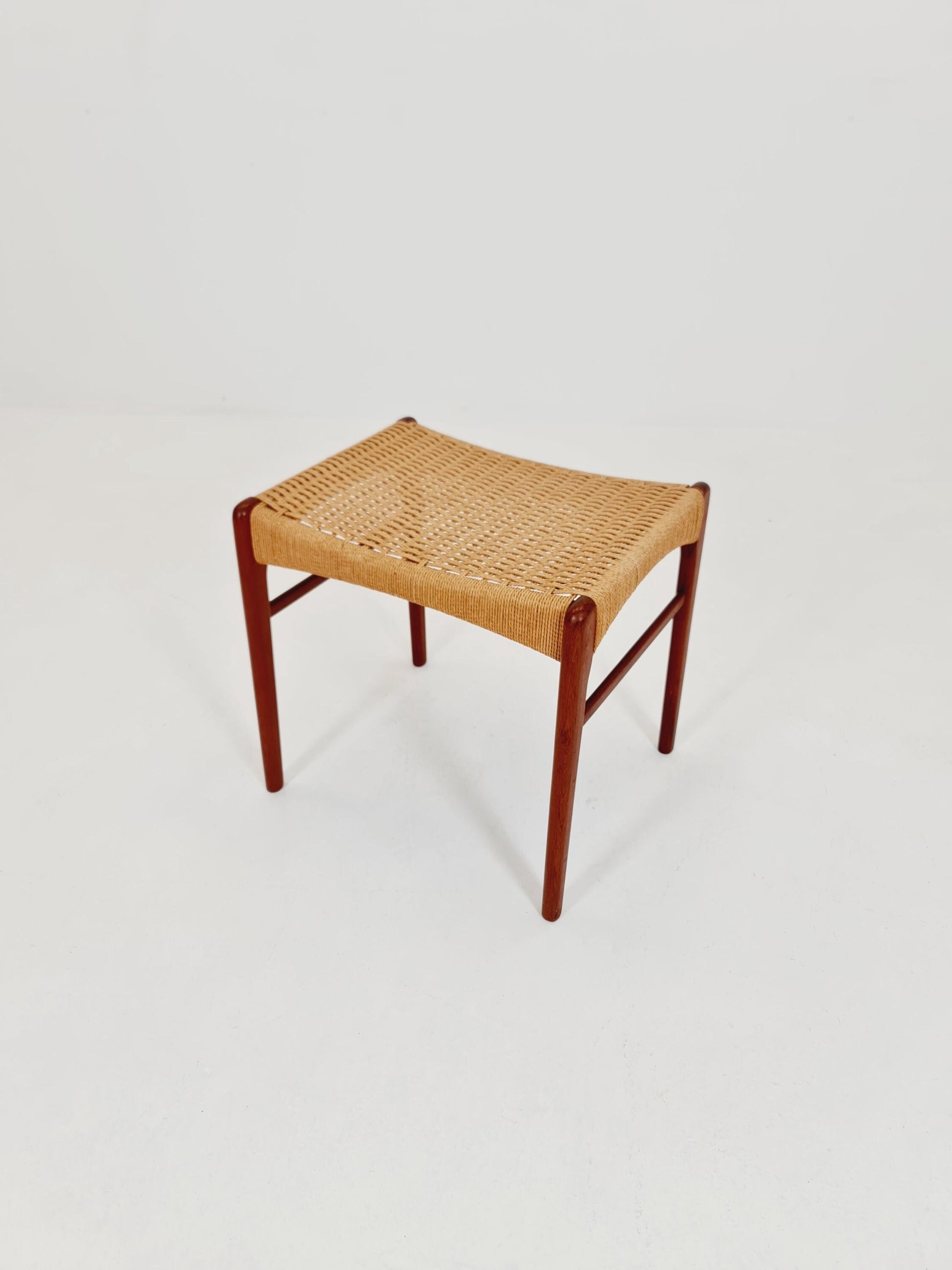 Vintage Danish teak dining stool ottoman by Niels Otto Møller , 1960s