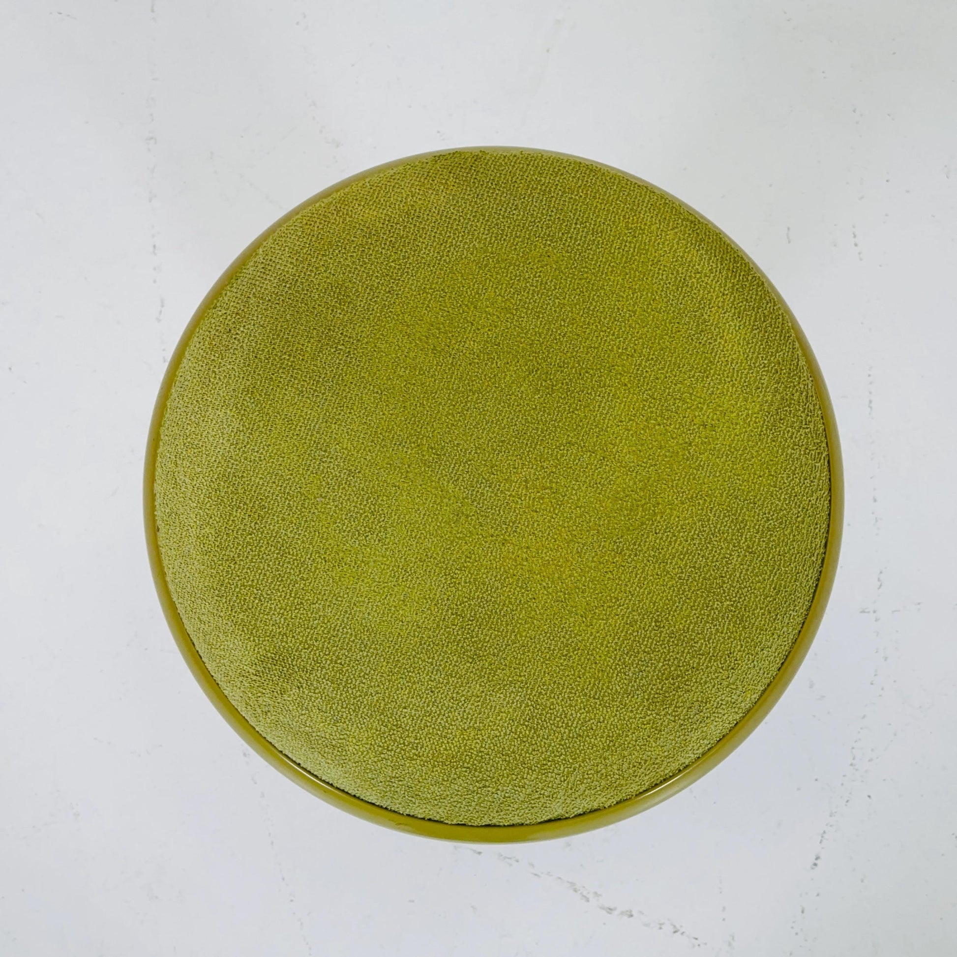 Beige / green vintage stool by Isoklepa - space age stool - Tulip Stool - Vintage Upholstered Plastic Stool - Germany, 1970s