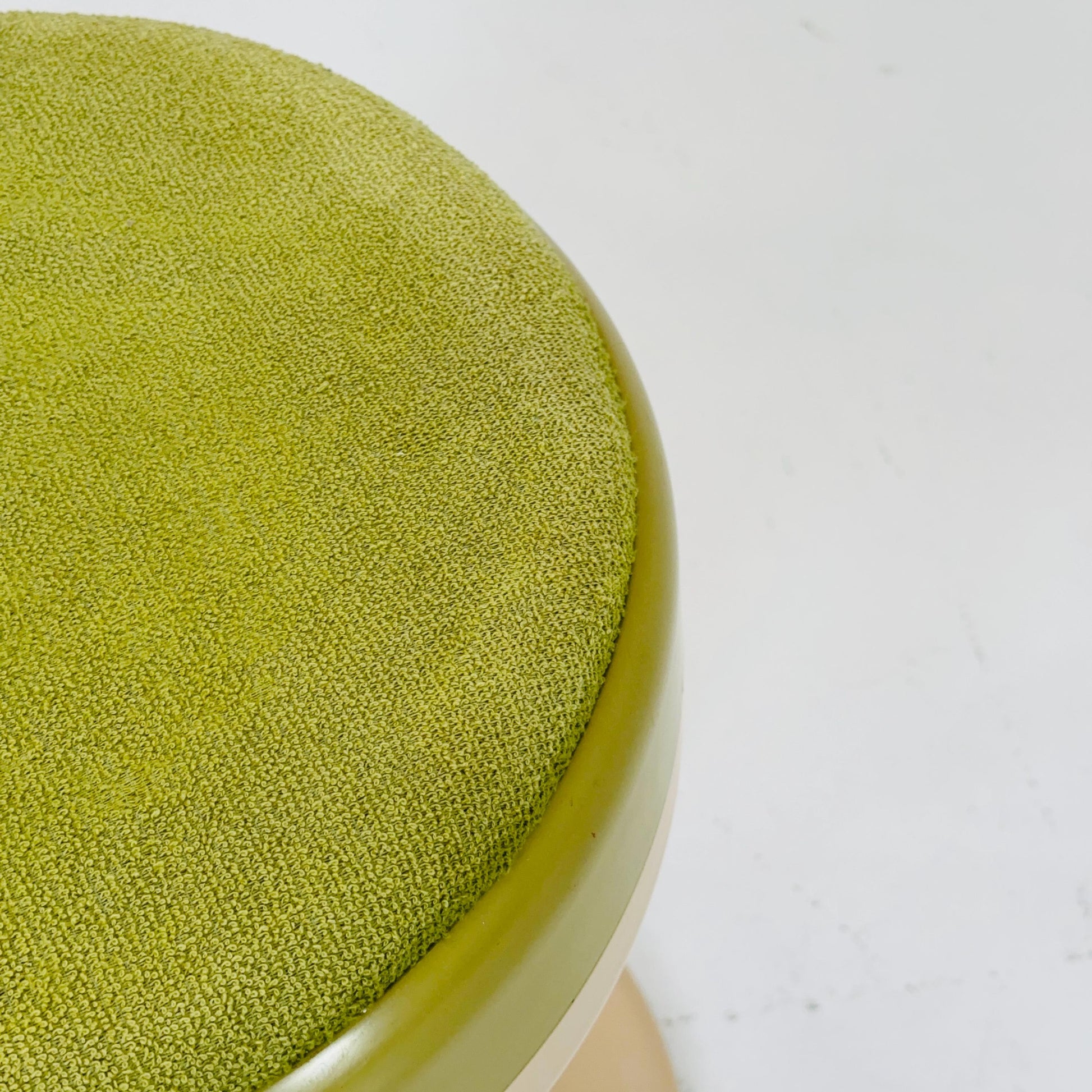 Beige / green vintage stool by Isoklepa - space age stool - Tulip Stool - Vintage Upholstered Plastic Stool - Germany, 1970s