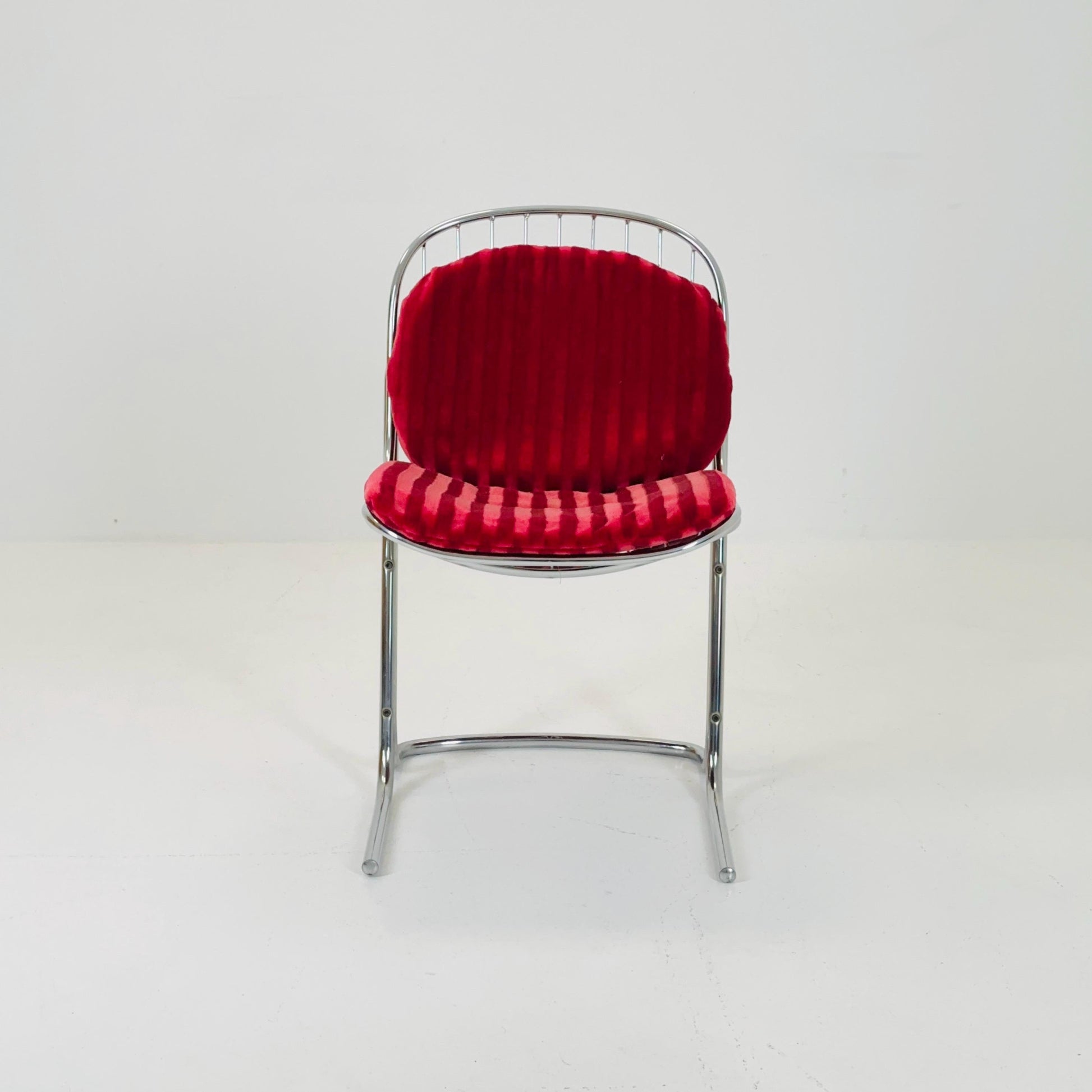 Mid century chrome Dining Chair by Gastone Rinaldi, Italy, 1970s