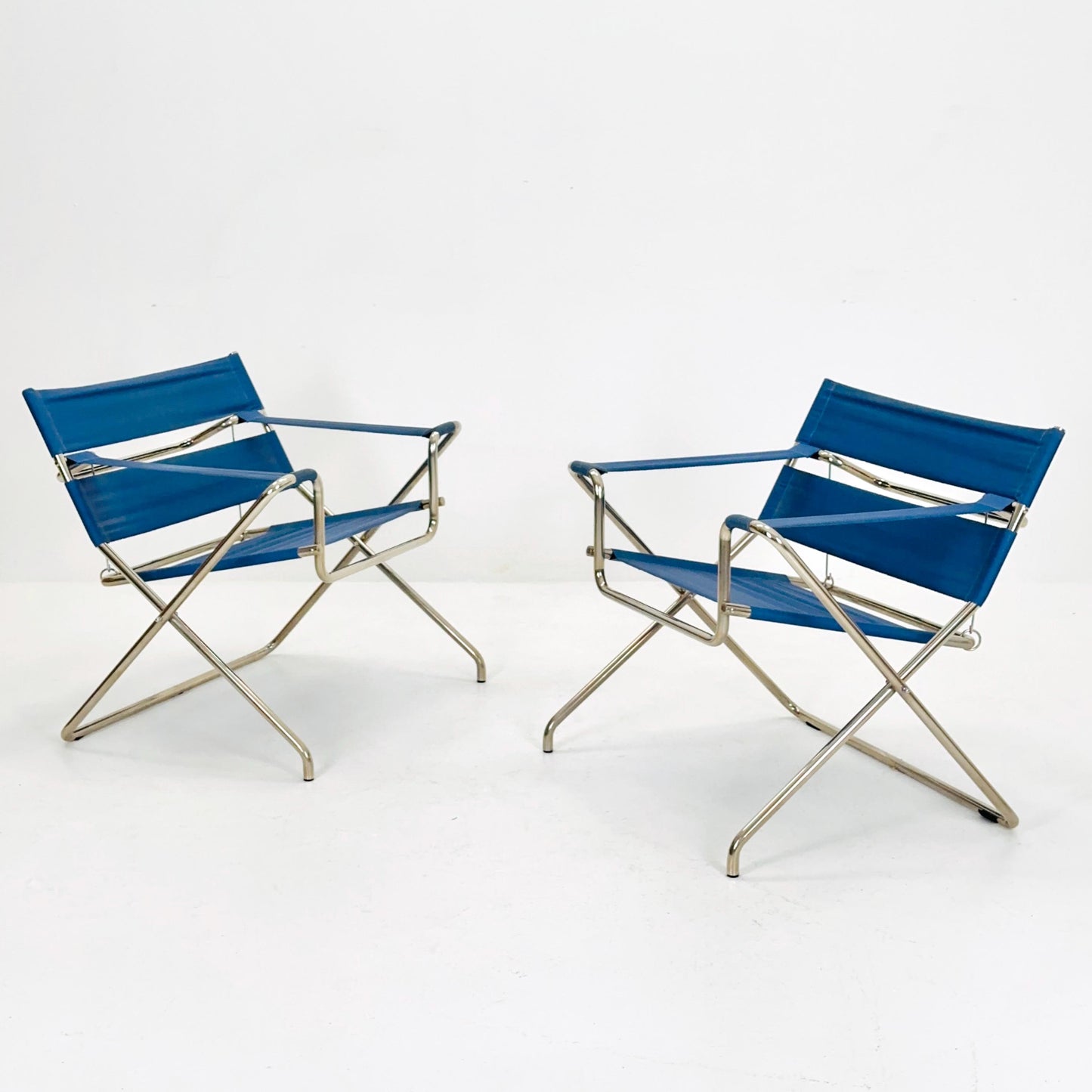 1 of 2 Mid century Folding Bauhaus D4 Fabric armchair by Marcel Breuer for Tecta Germany , 1980s