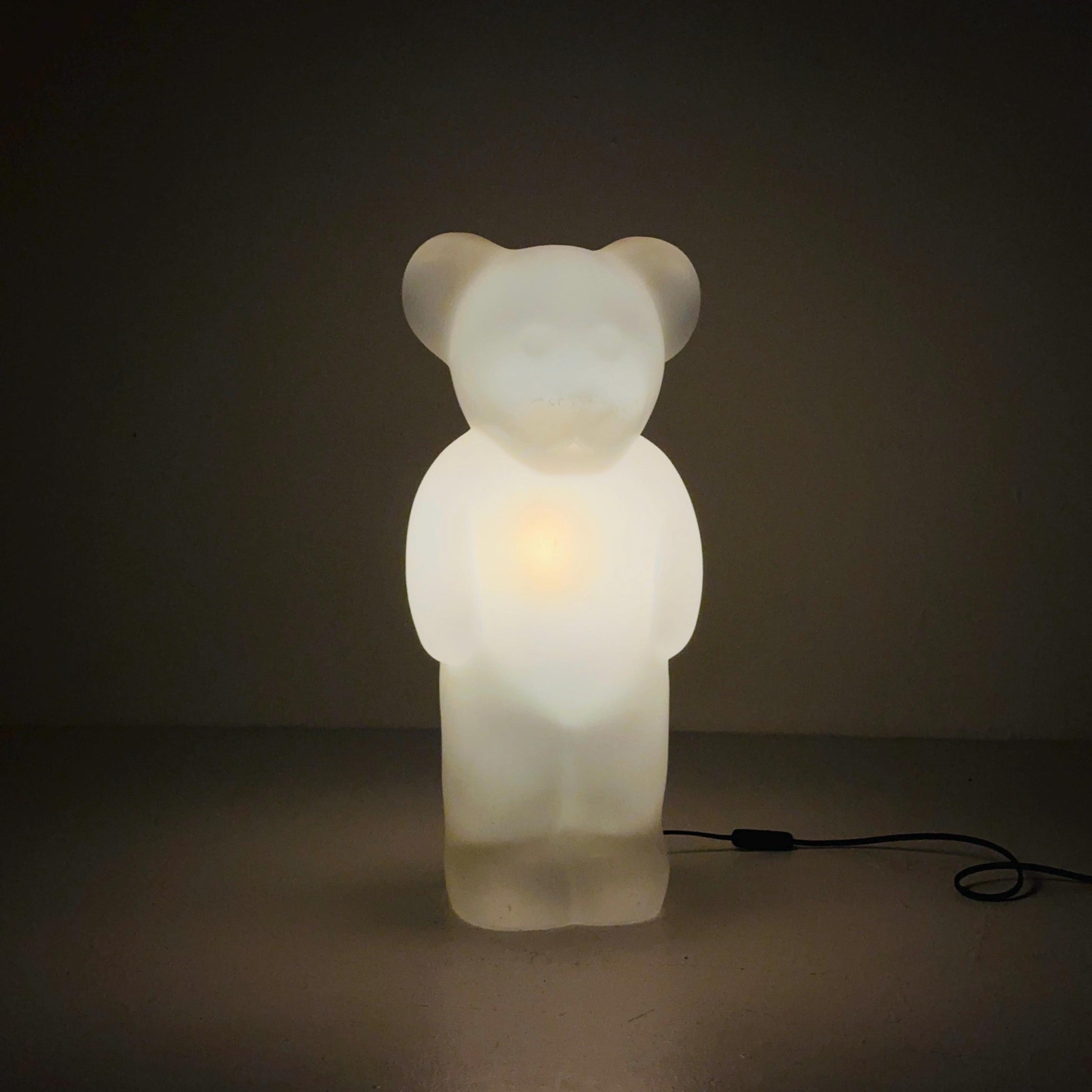 Spaceage rare white Lumibär by Flötotto, Haribo Bear vintage kids Night Lamp 1980S Germany