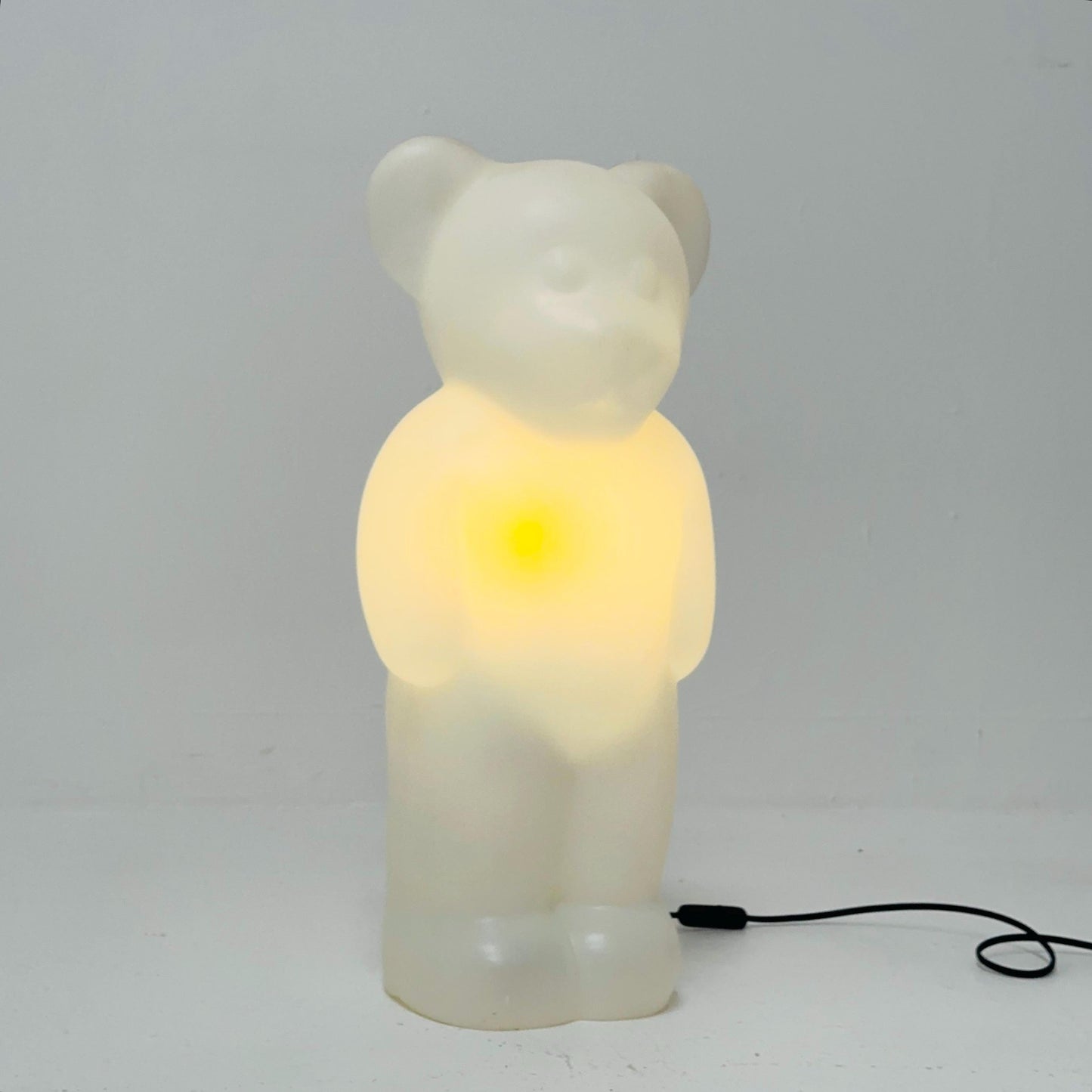 Spaceage rare white Lumibär by Flötotto, Haribo Bear vintage kids Night Lamp 1980S Germany