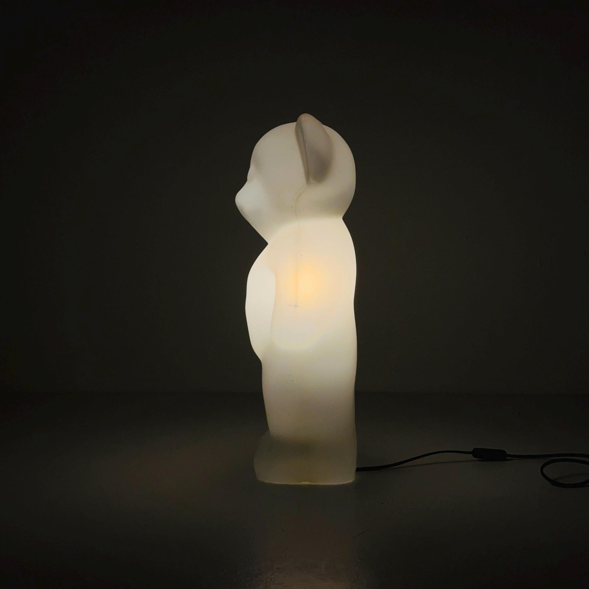 Spaceage rare white Lumibär by Flötotto, Haribo Bear vintage kids Night Lamp 1980S Germany