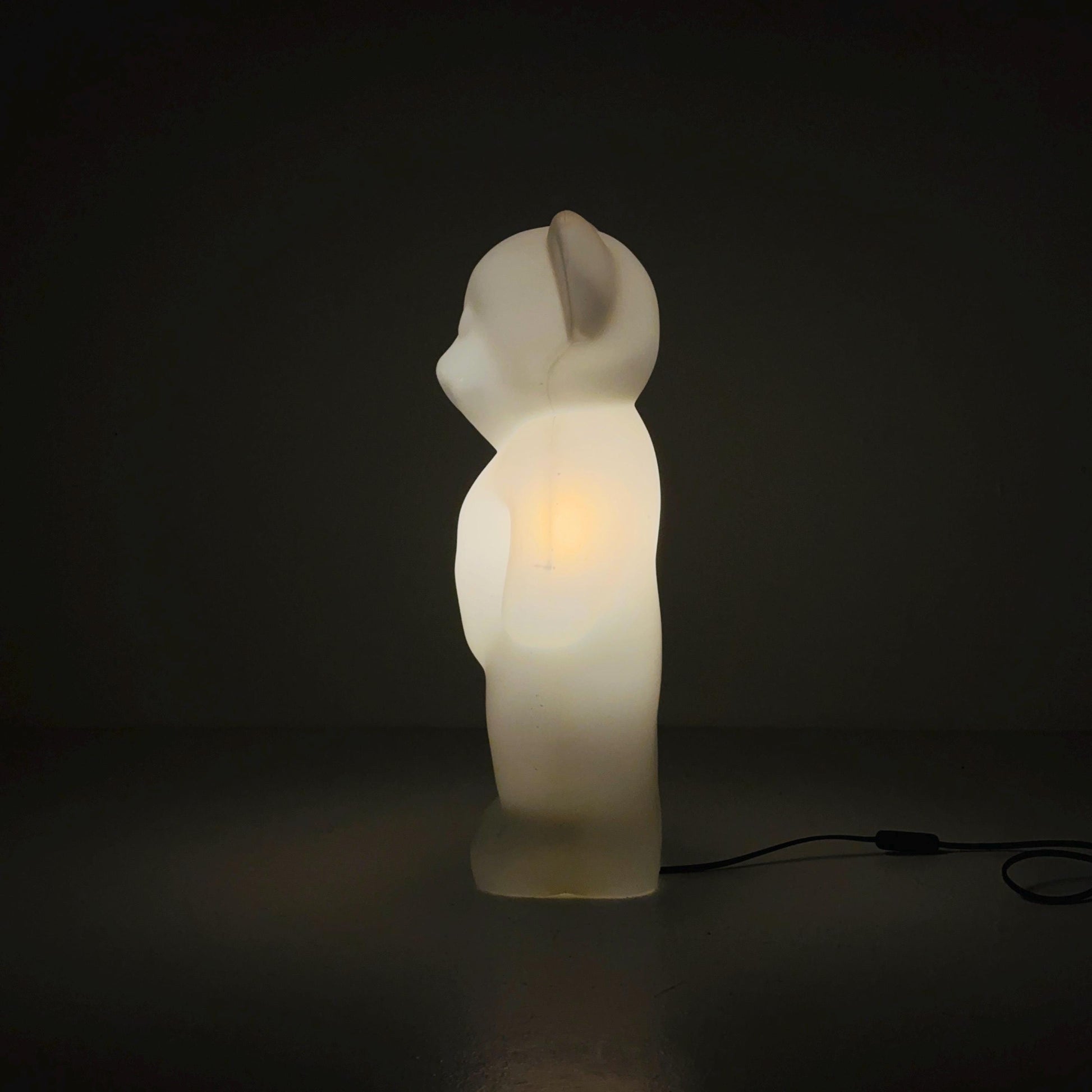 Spaceage rare white Lumibär by Flötotto, Haribo Bear vintage kids Night Lamp 1980S Germany