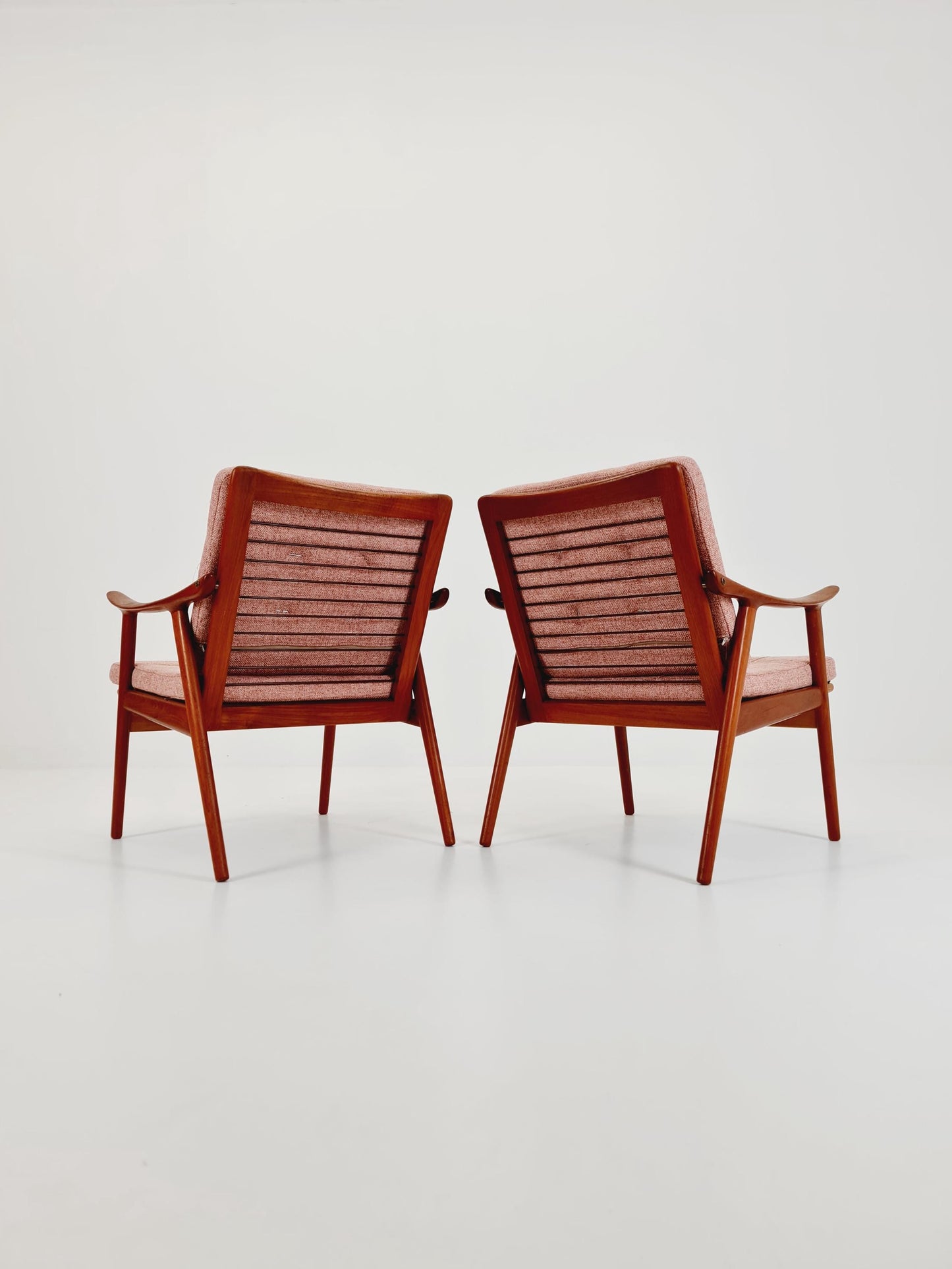 1 of 2 Mid-century Rare Scandinavian solid teak lounge chair By Fredrik Kayser for Vante , 1950s