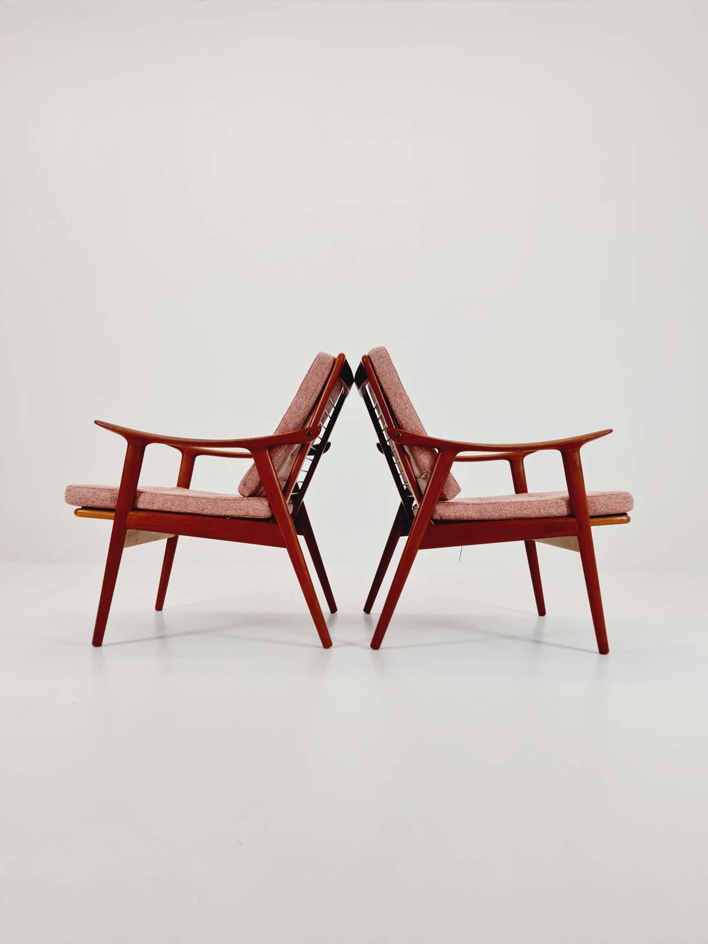 1 of 2 Mid-century Rare Scandinavian solid teak lounge chair By Fredrik Kayser for Vante , 1950s